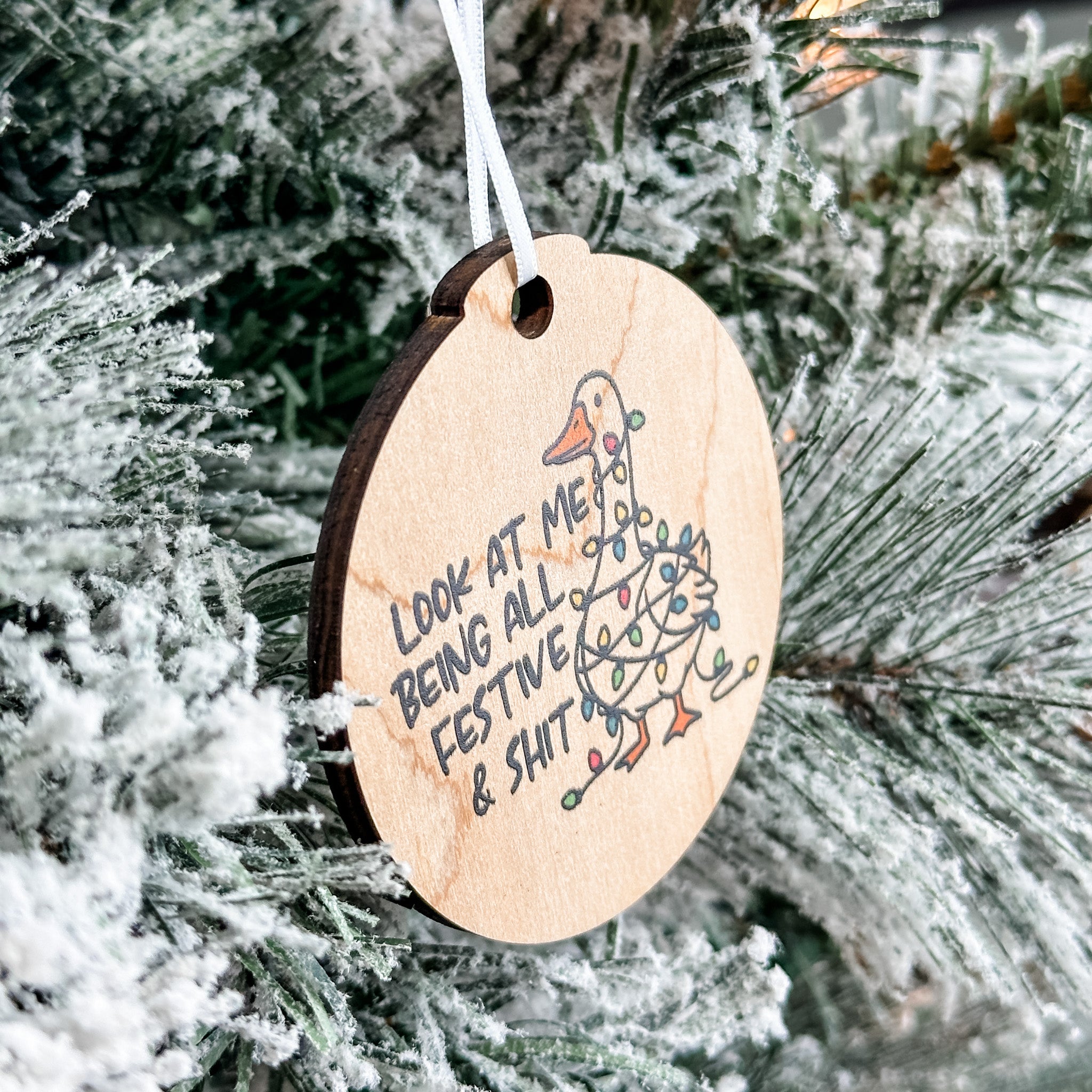 Assorted Funny Puns, Inspirational, and Festive Ornaments