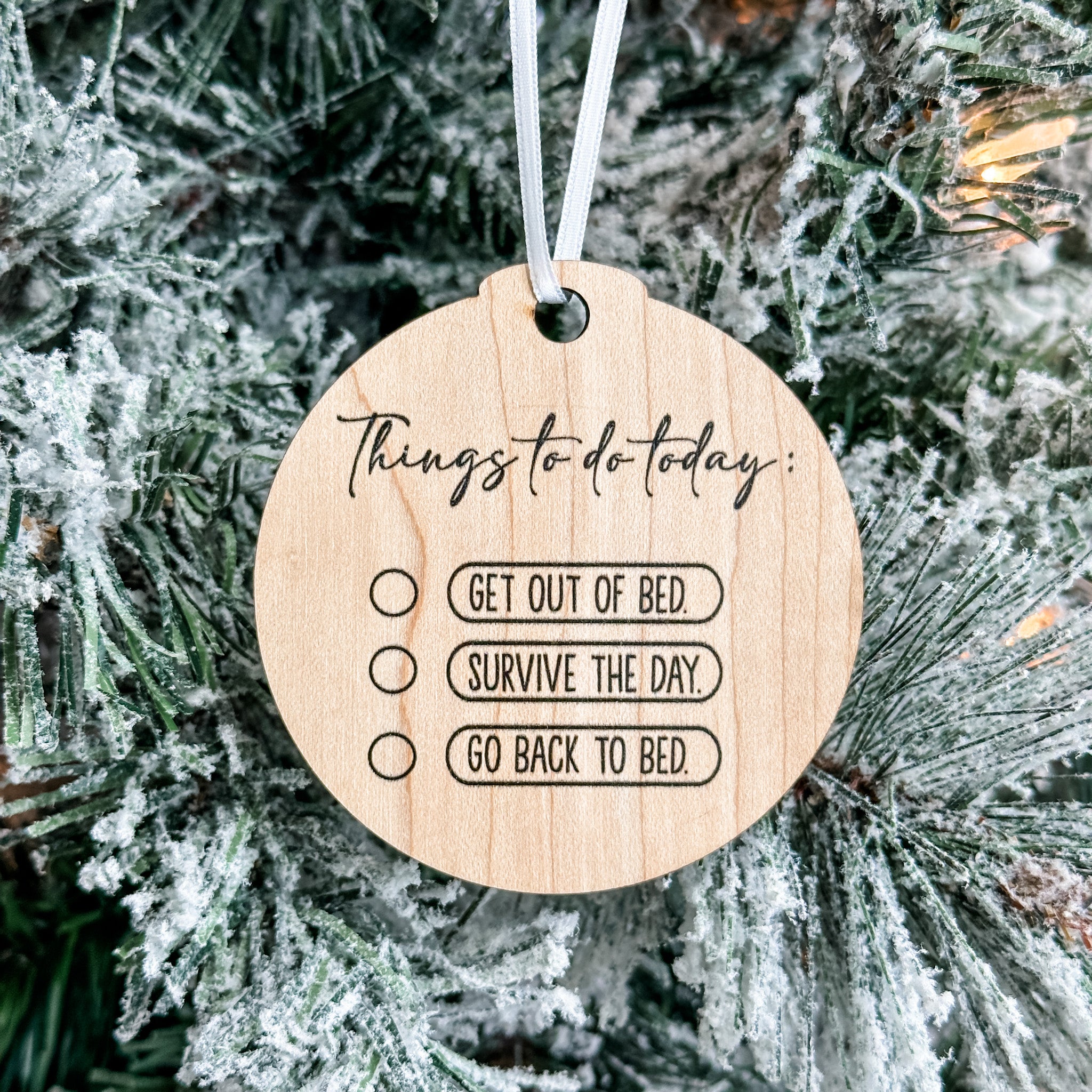 Assorted Funny Puns, Inspirational, and Festive Ornaments