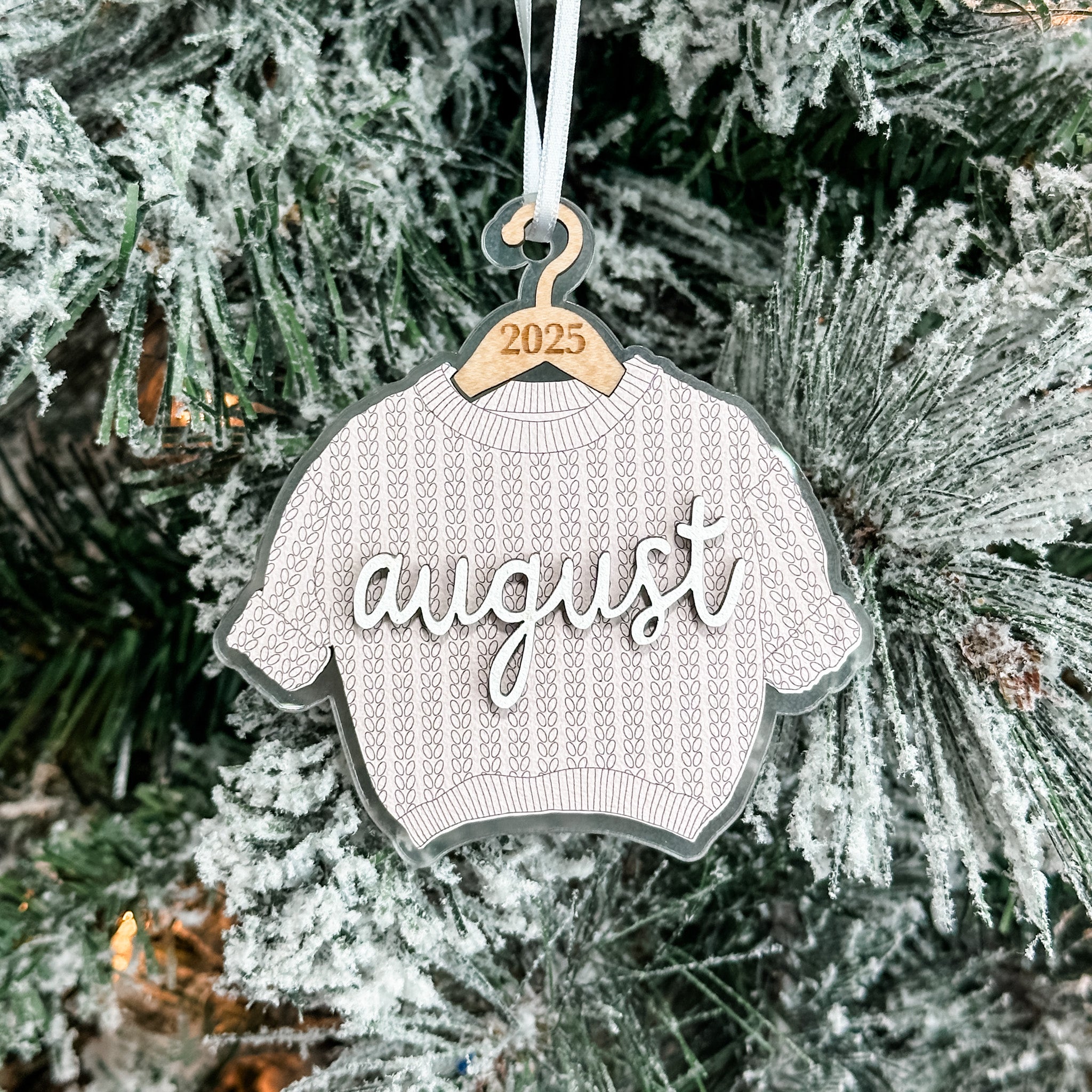 The Chunky Sweater • Personalized 3D Wood & Acrylic Ornament • For Family & Friends