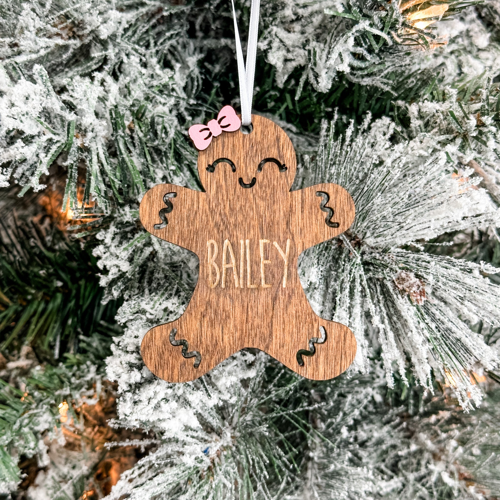 Personalized Gingerbread • 3D Wood Ornament • For Family & Friends