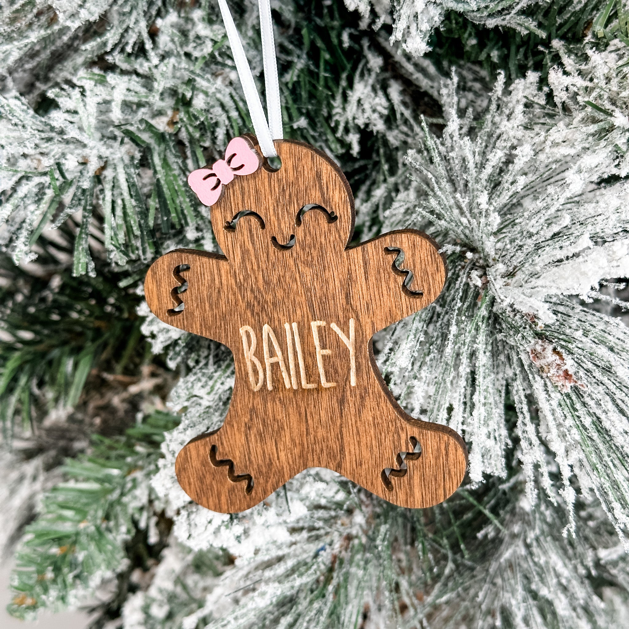 Personalized Gingerbread • 3D Wood Ornament • For Family & Friends