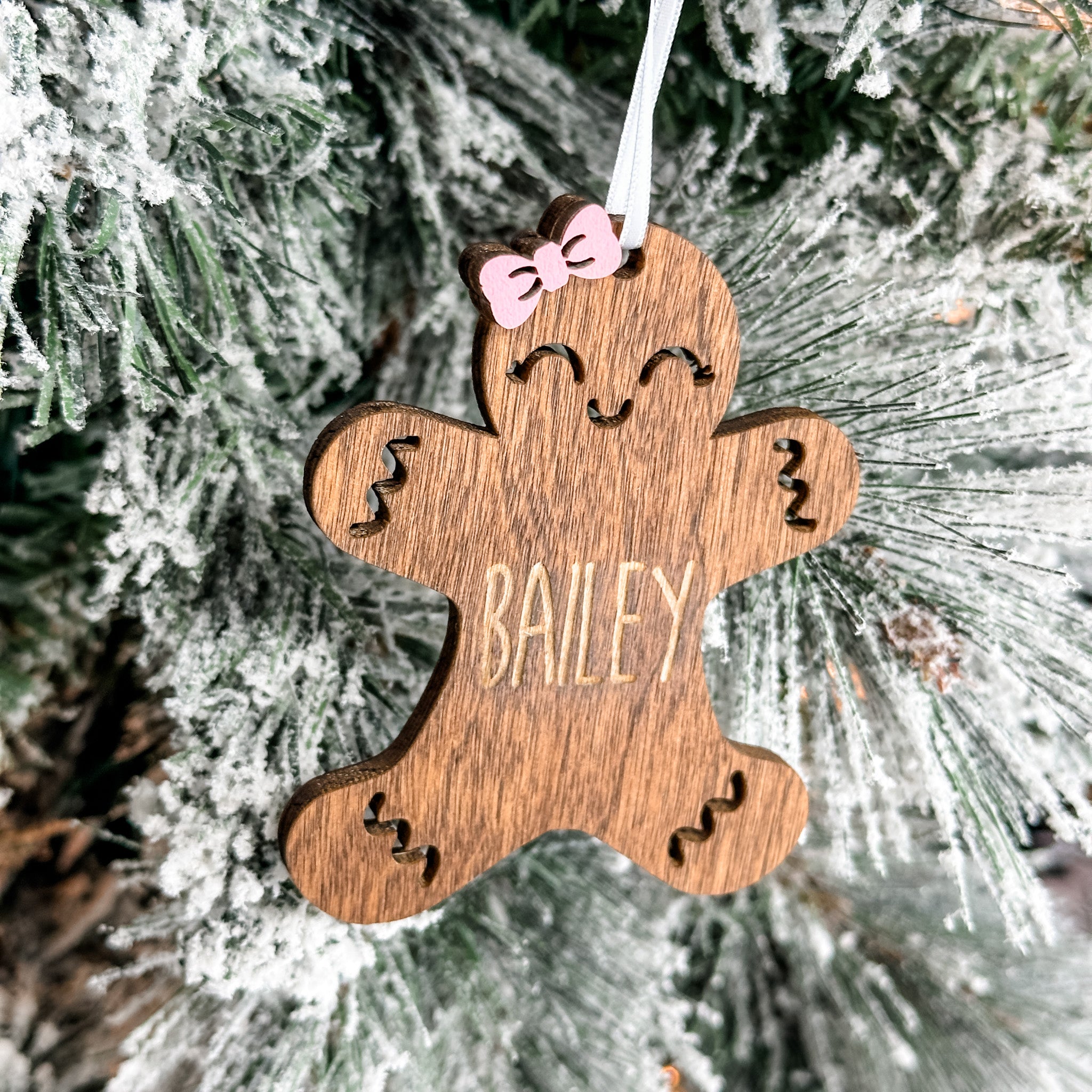 Personalized Gingerbread • 3D Wood Ornament • For Family & Friends