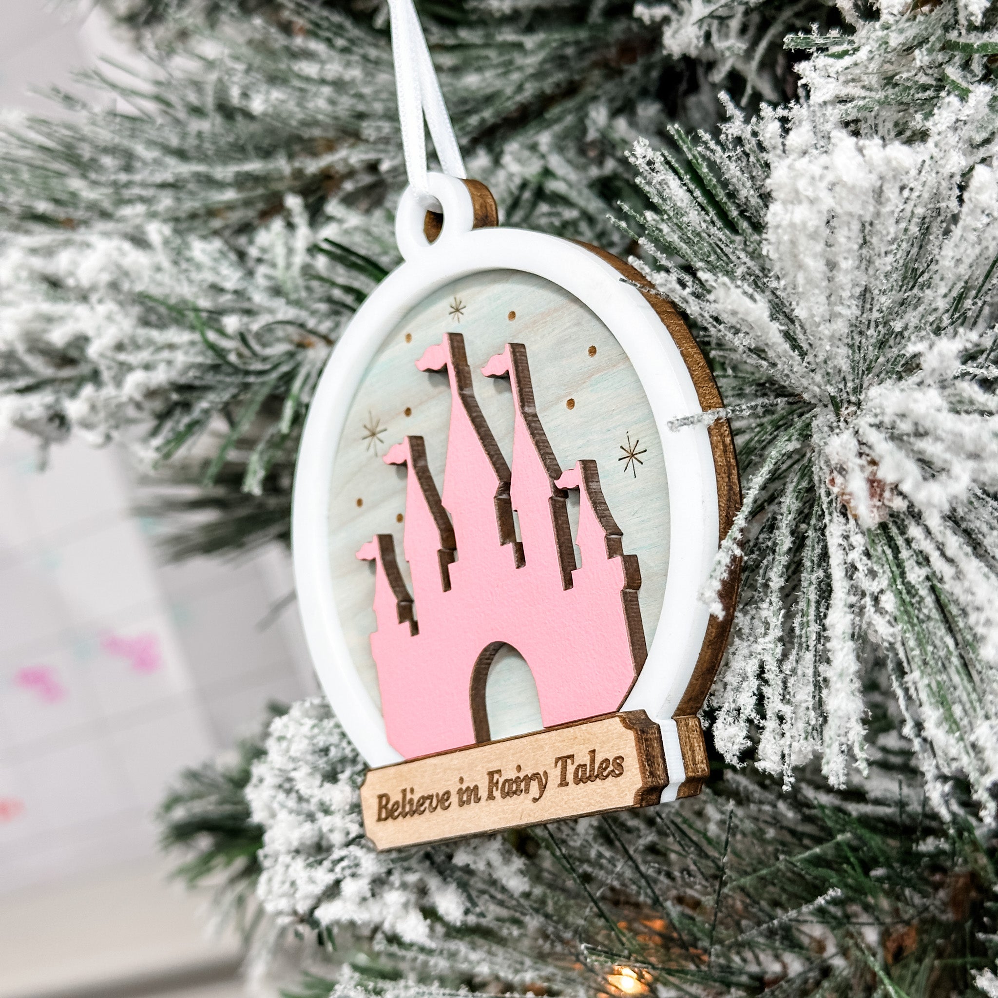 Fairy Tale Castle • 3D Wood & Acrylic Ornament • For Those Who Believe