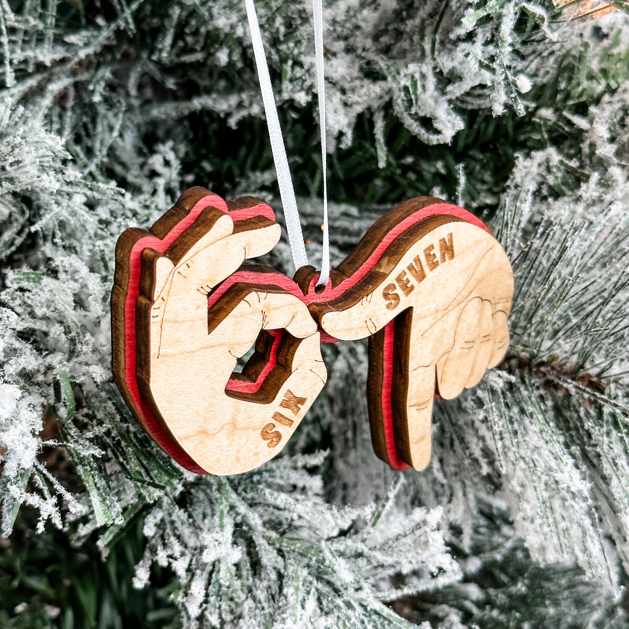 67 Hands • 3D Wood Ornament • For Gen Z & Gen Alpha