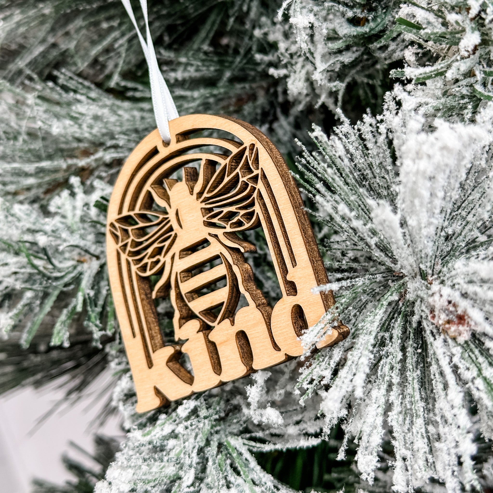 Bee Kind • Engraved Wood Ornament • To Encourage the Ones We Love