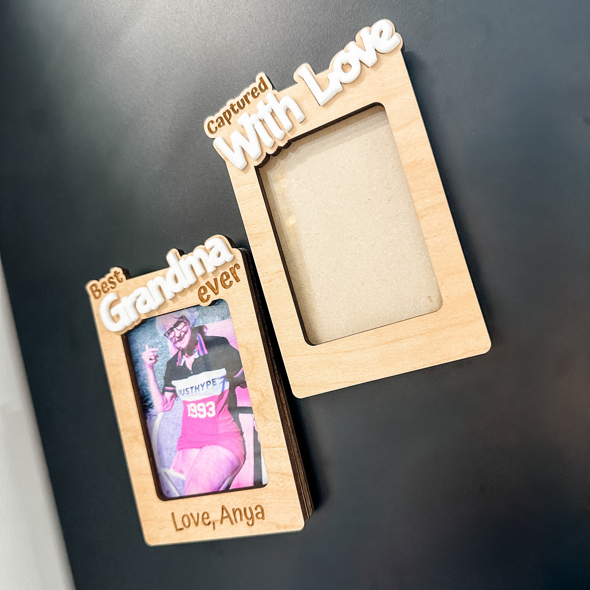 Magnet Photo Frame • Personalized Wood Magnet • For Milestone Moments