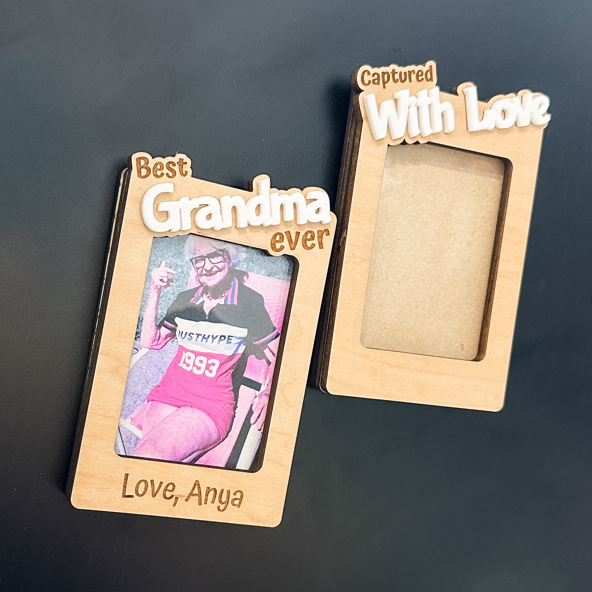 Magnet Photo Frame • Personalized Wood Magnet • For Milestone Moments