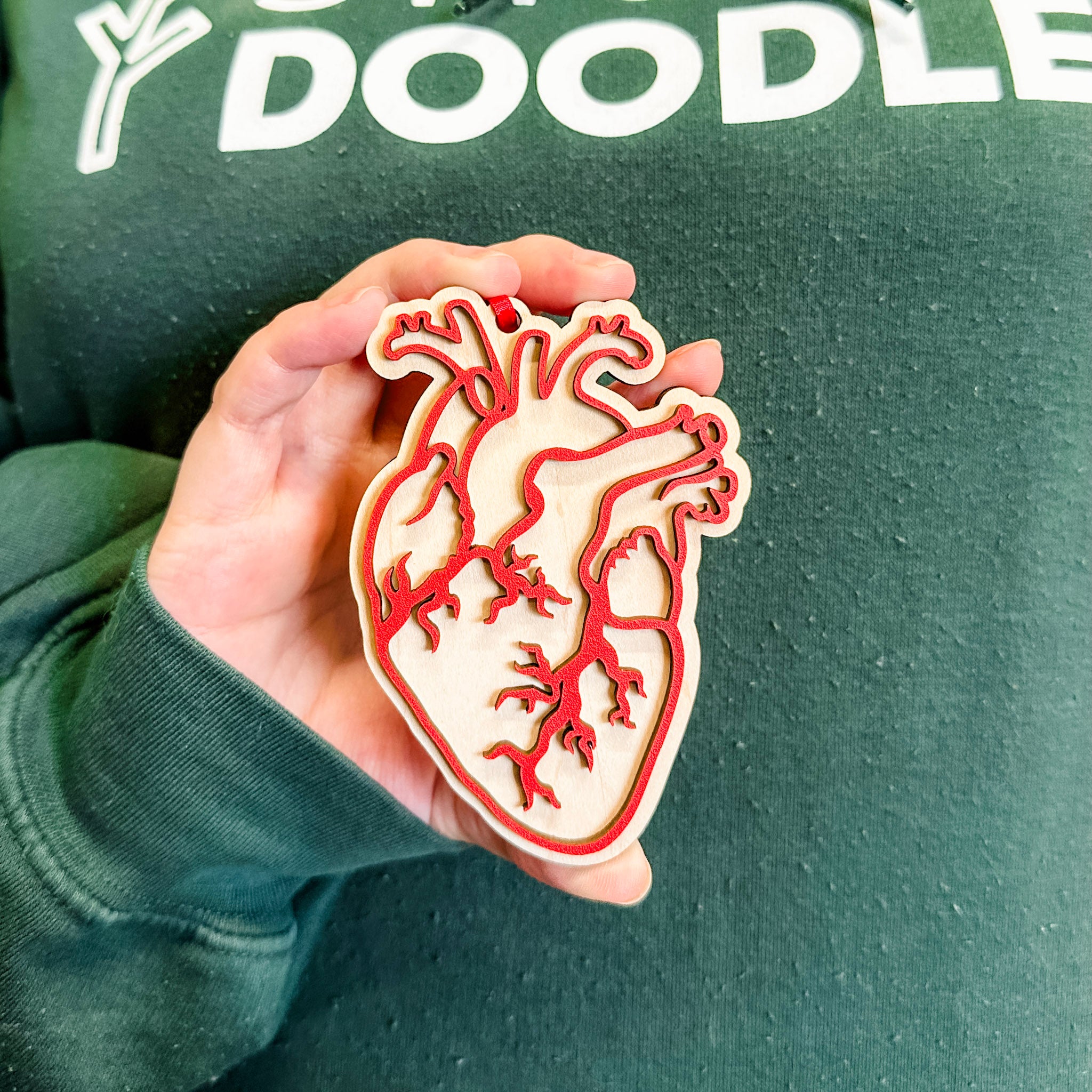 Anatomical Heart • Layered Wooden Ornament • For Gothic & Medical Gifts