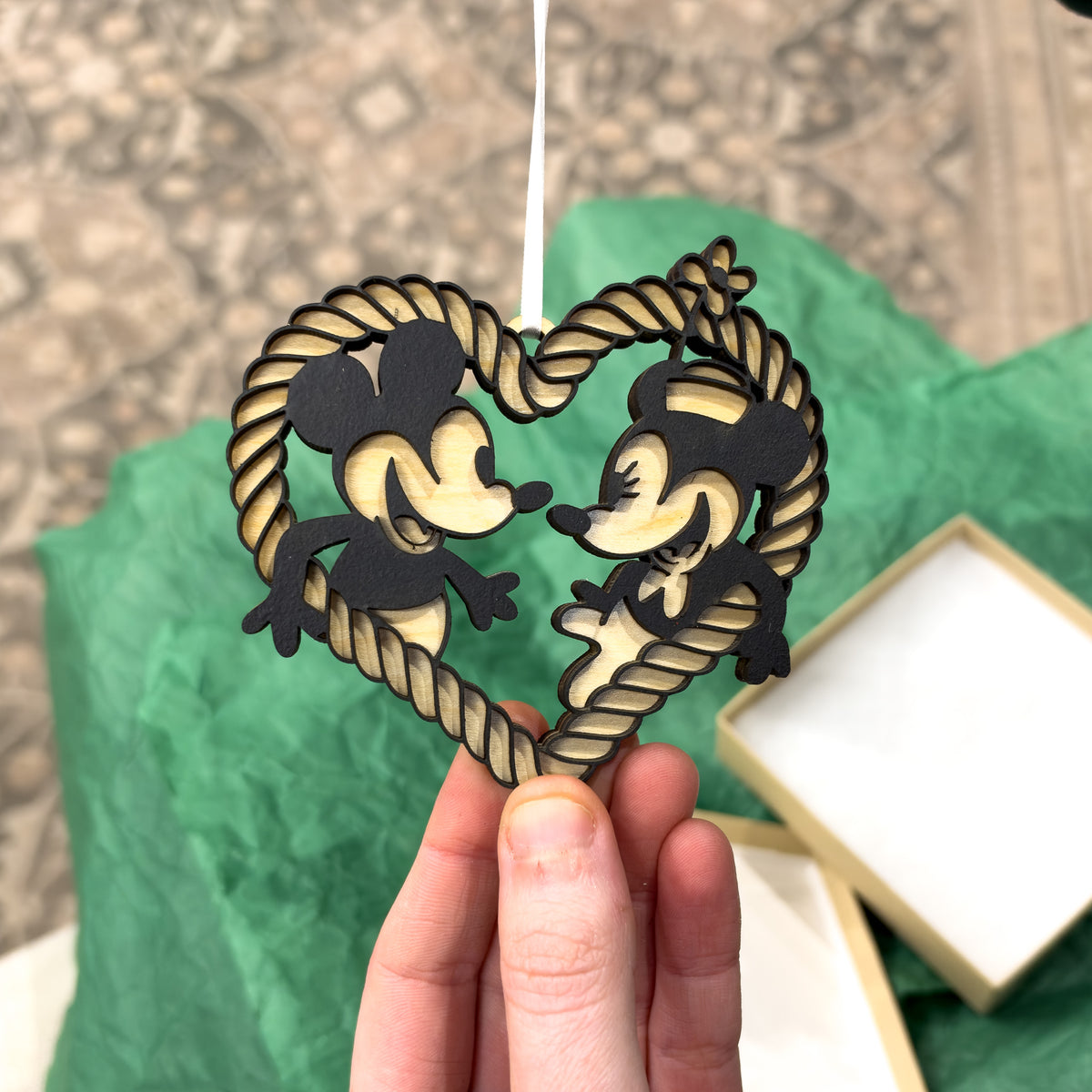 Vintage 1928 Mouse Heart Ornament