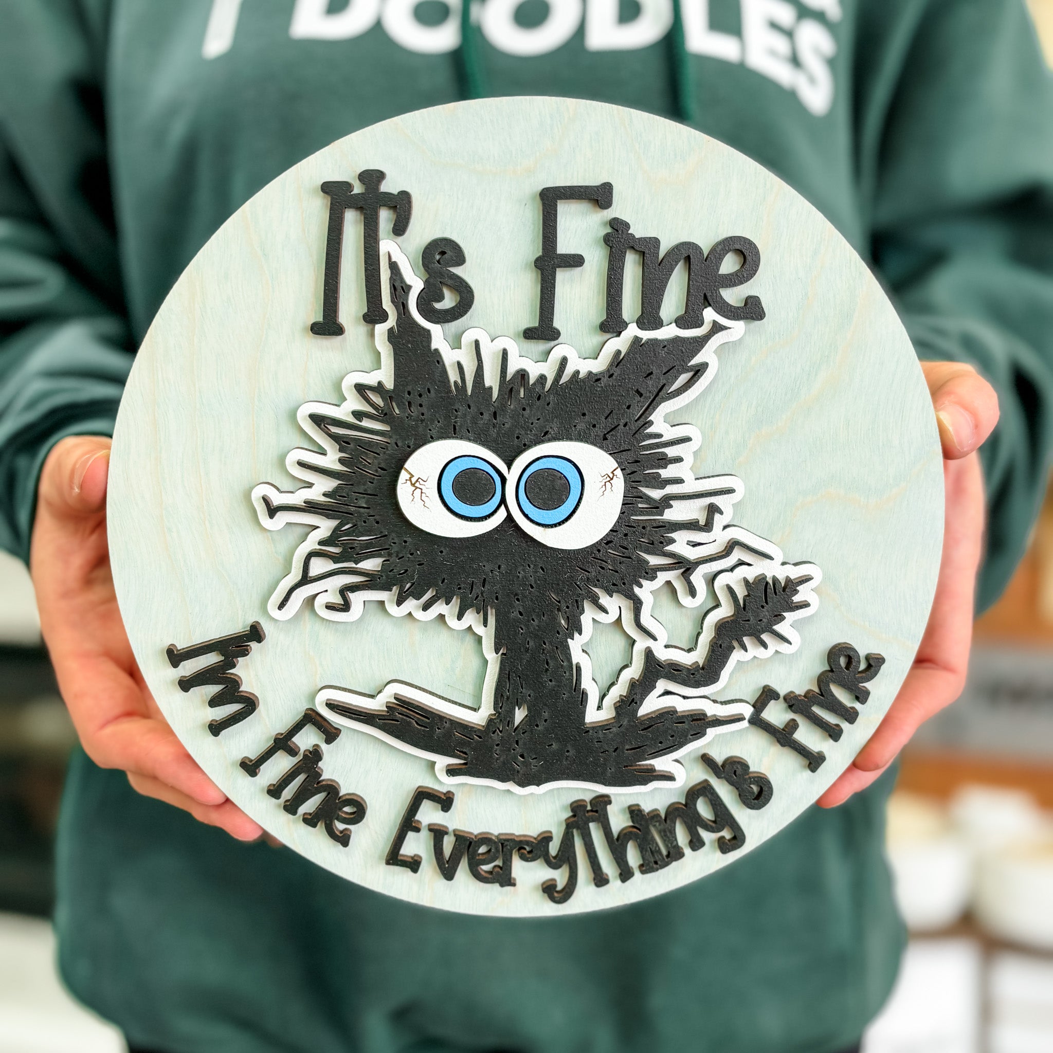 It's Fine I'm Fine Everything's Fine Magnet / Sign - Sticks & Doodles