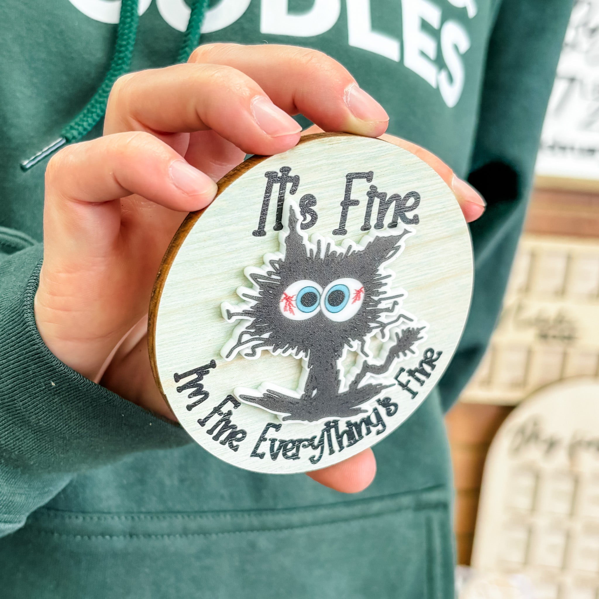 It's Fine I'm Fine Everything's Fine Magnet / Sign - Sticks & Doodles