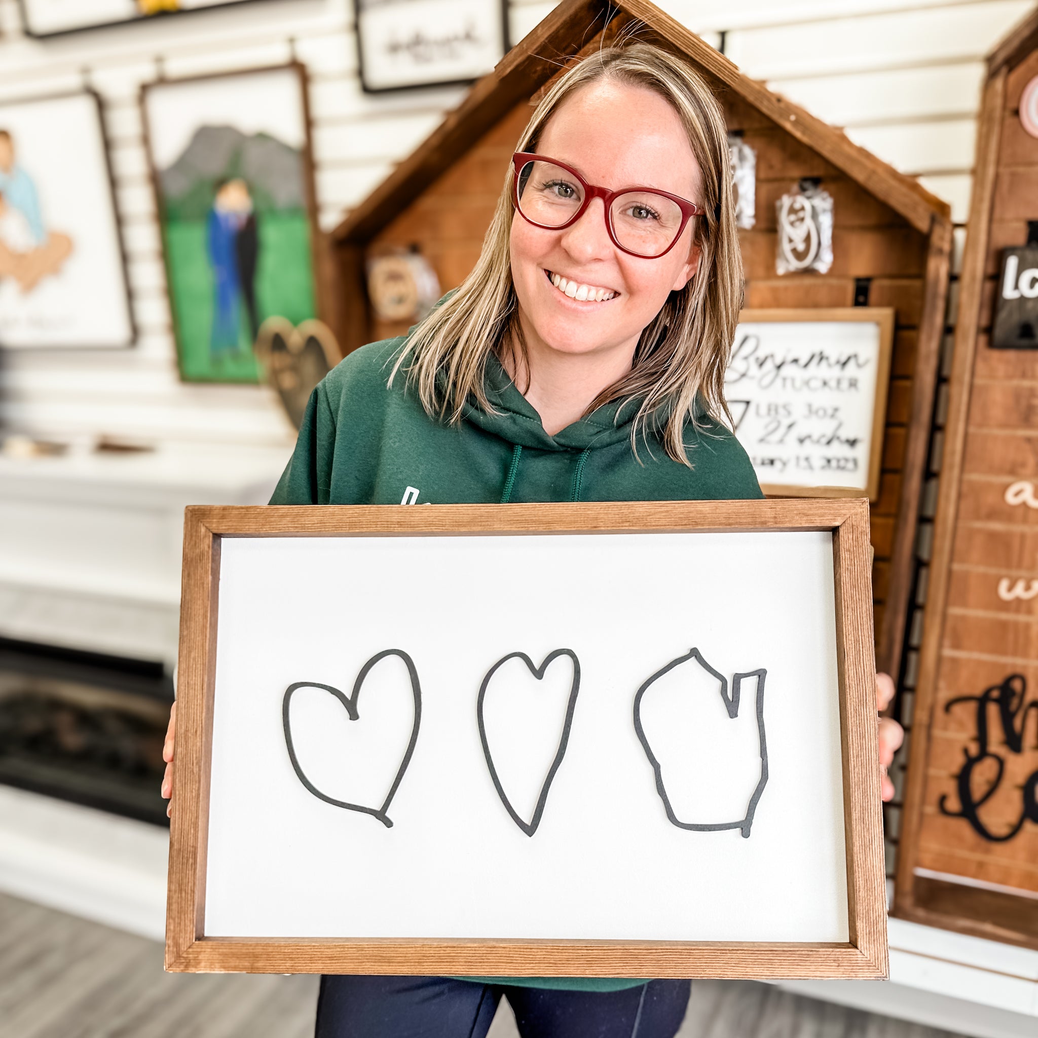 Custom Heart Handwriting Photo Artwork