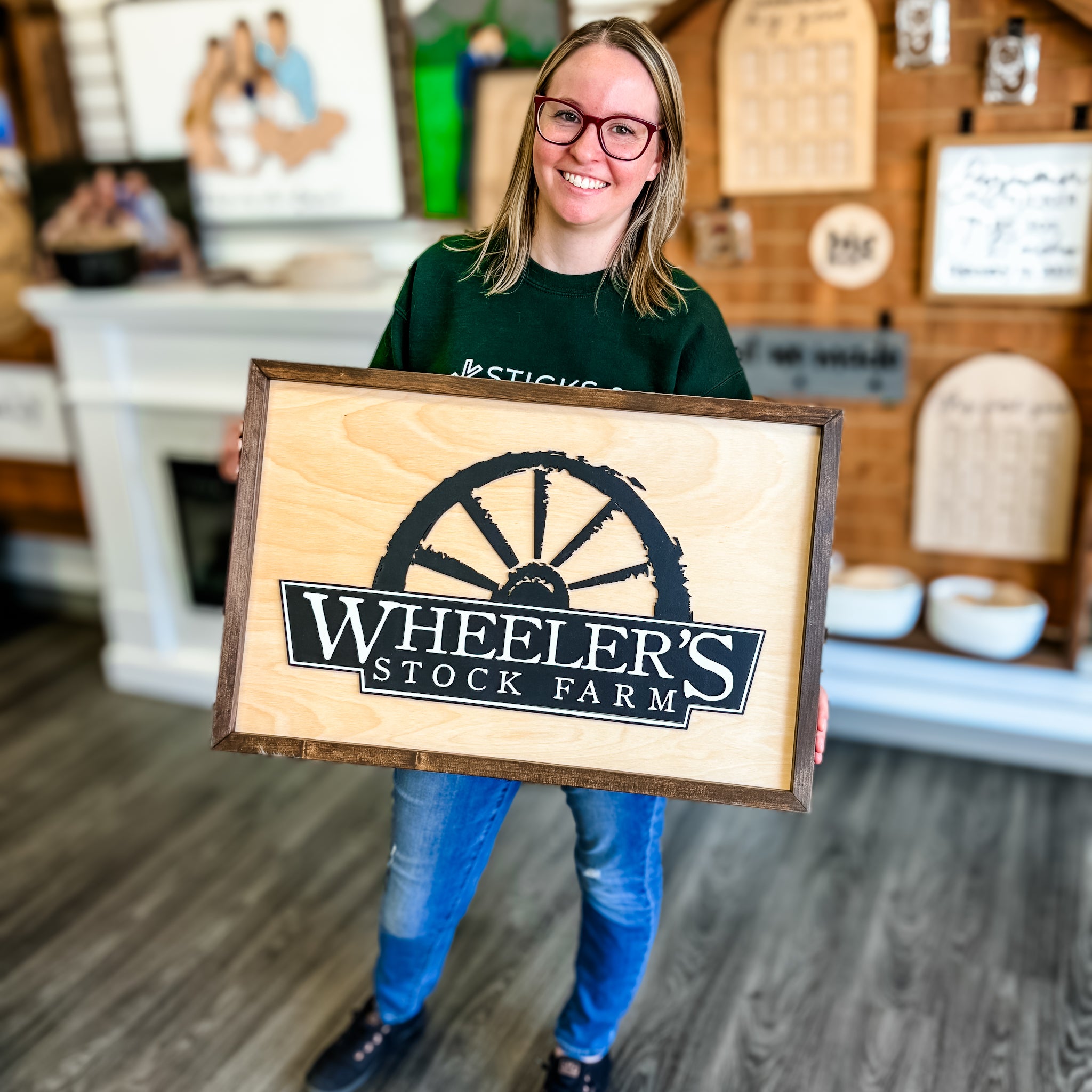 Custom Framed Logo Wood Sign