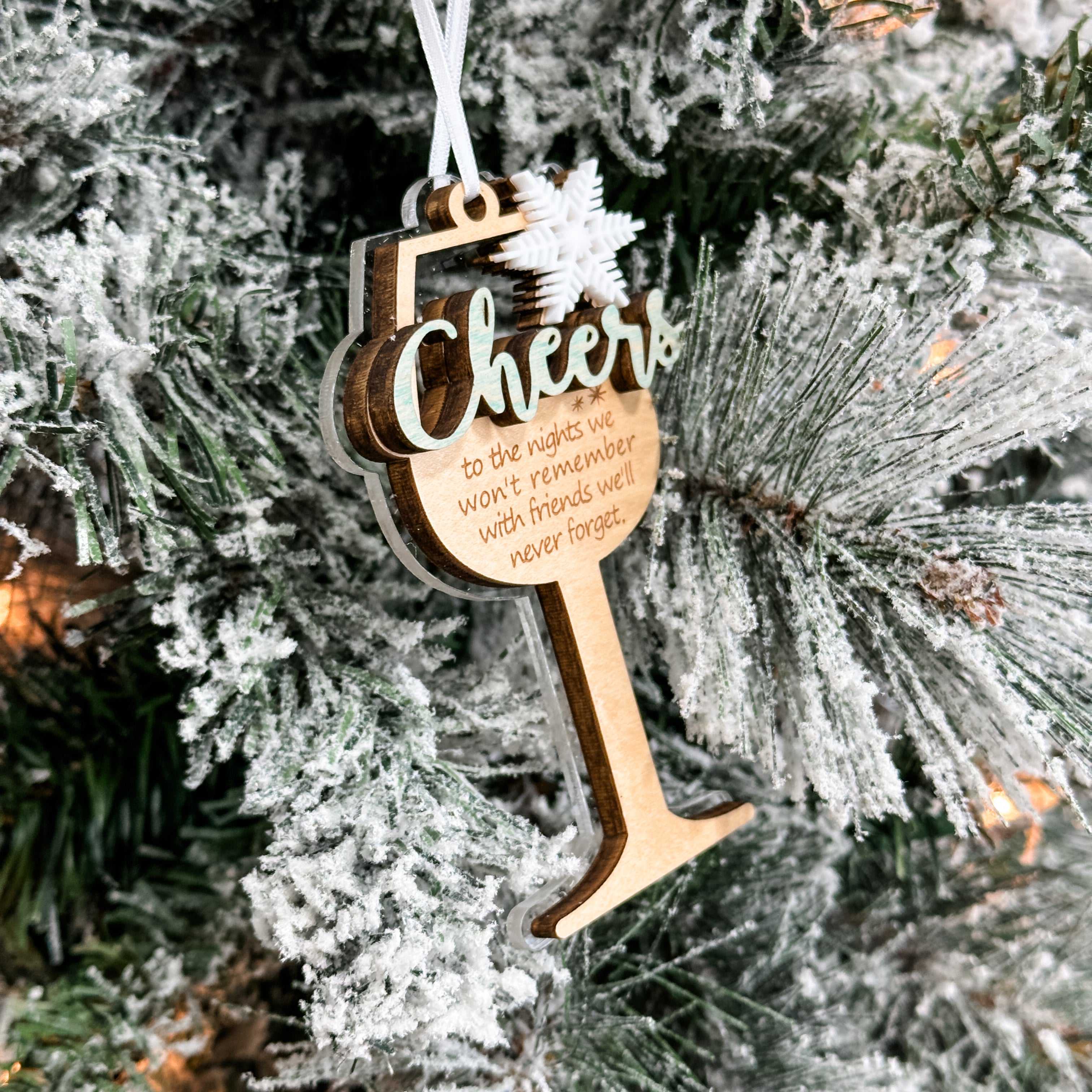 Cheers • 3D Wood Ornament • For Friends