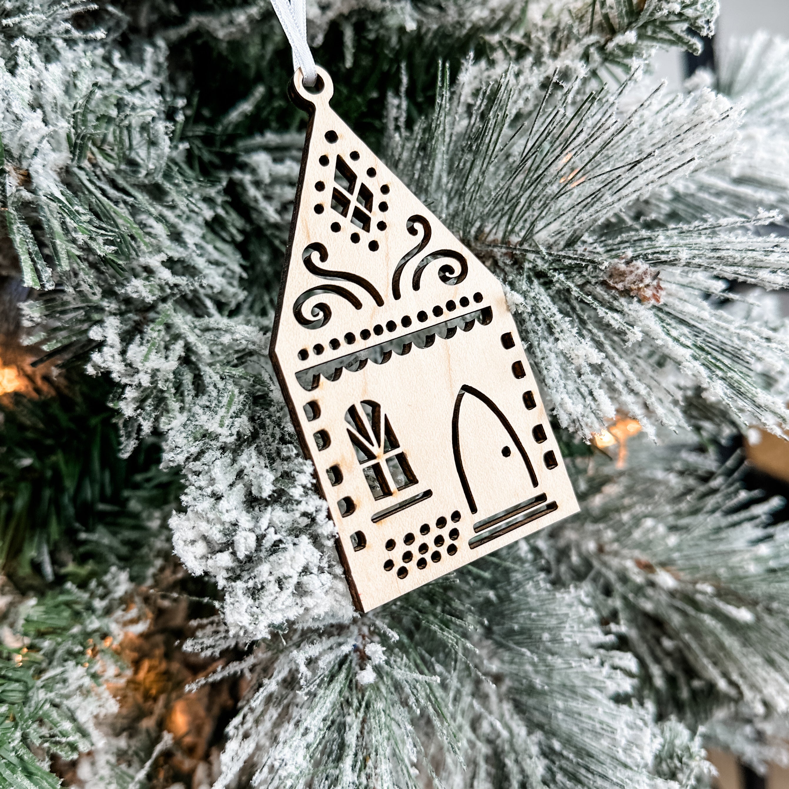 Gingerbread Houses • Wood Ornaments • For Christmas Decorating