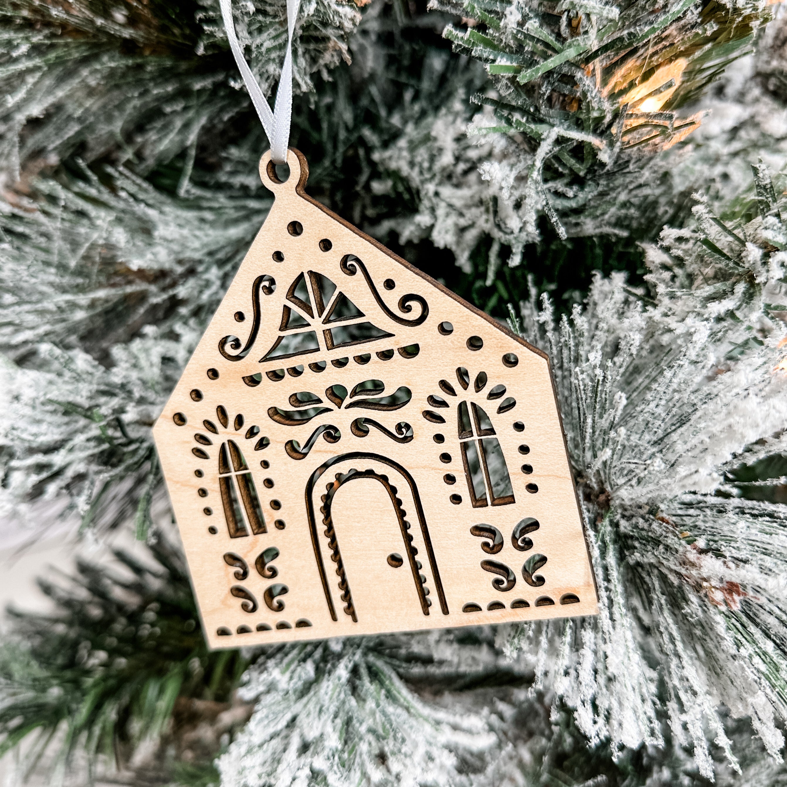Gingerbread Houses • Wood Ornaments • For Christmas Decorating