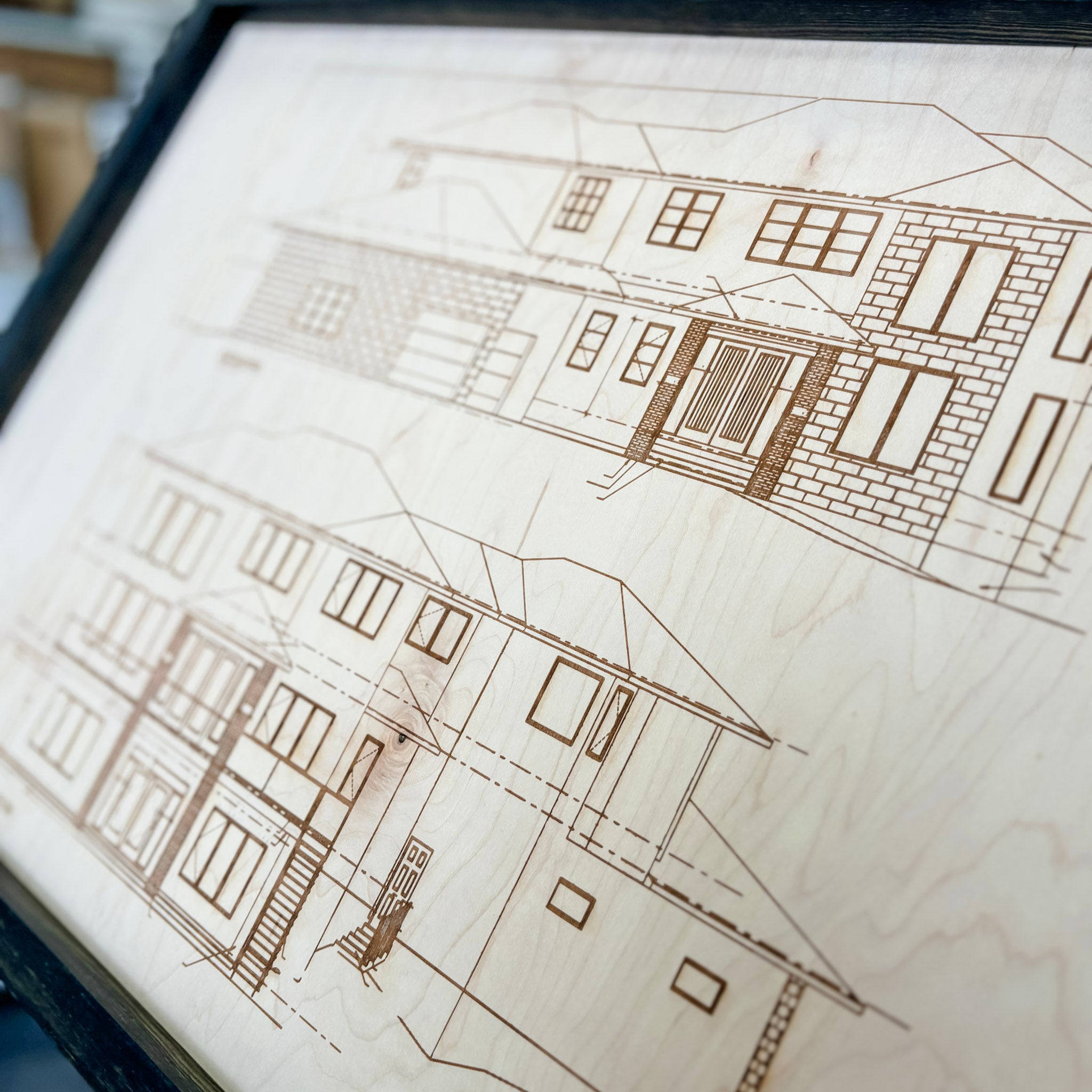Engraved Blueprint Artwork