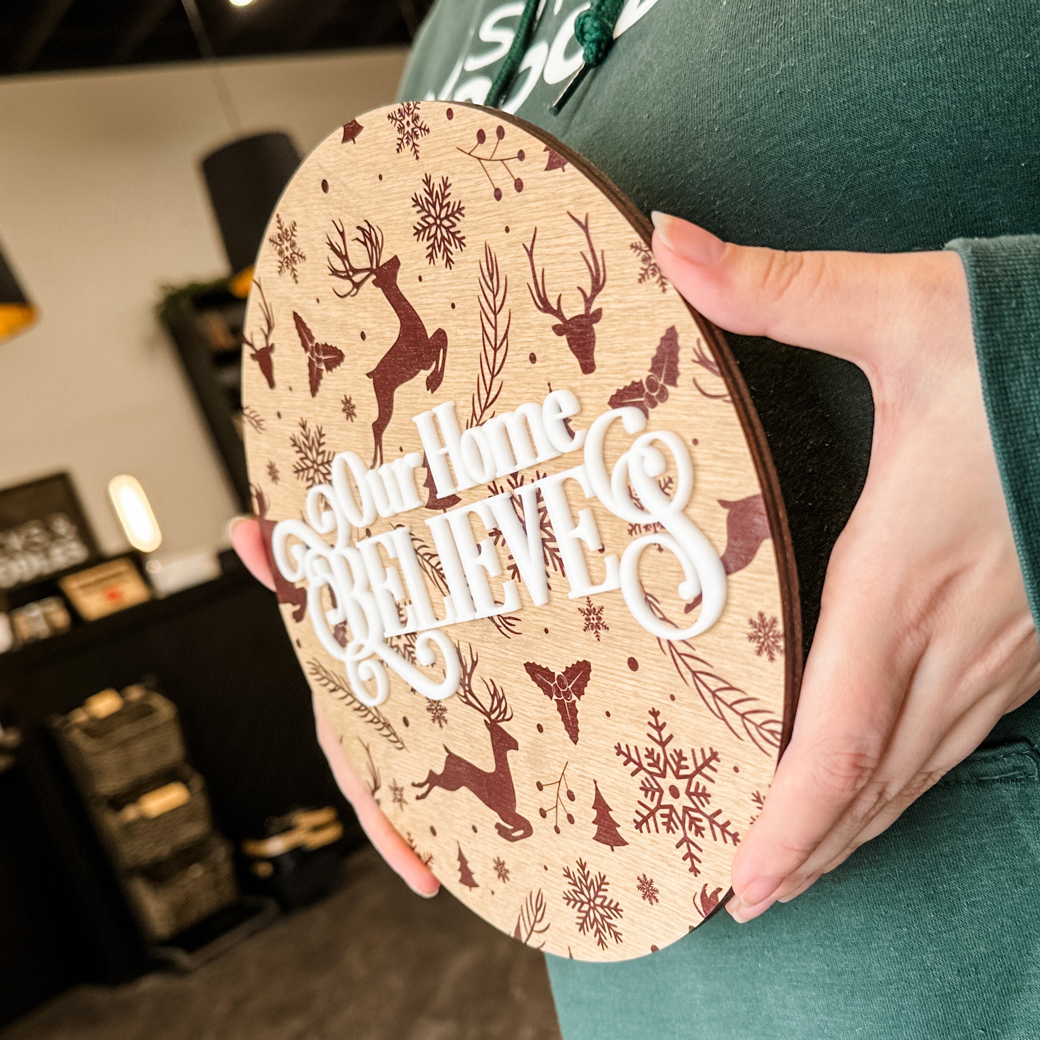 Our Home Believes • 3D Wood Sign