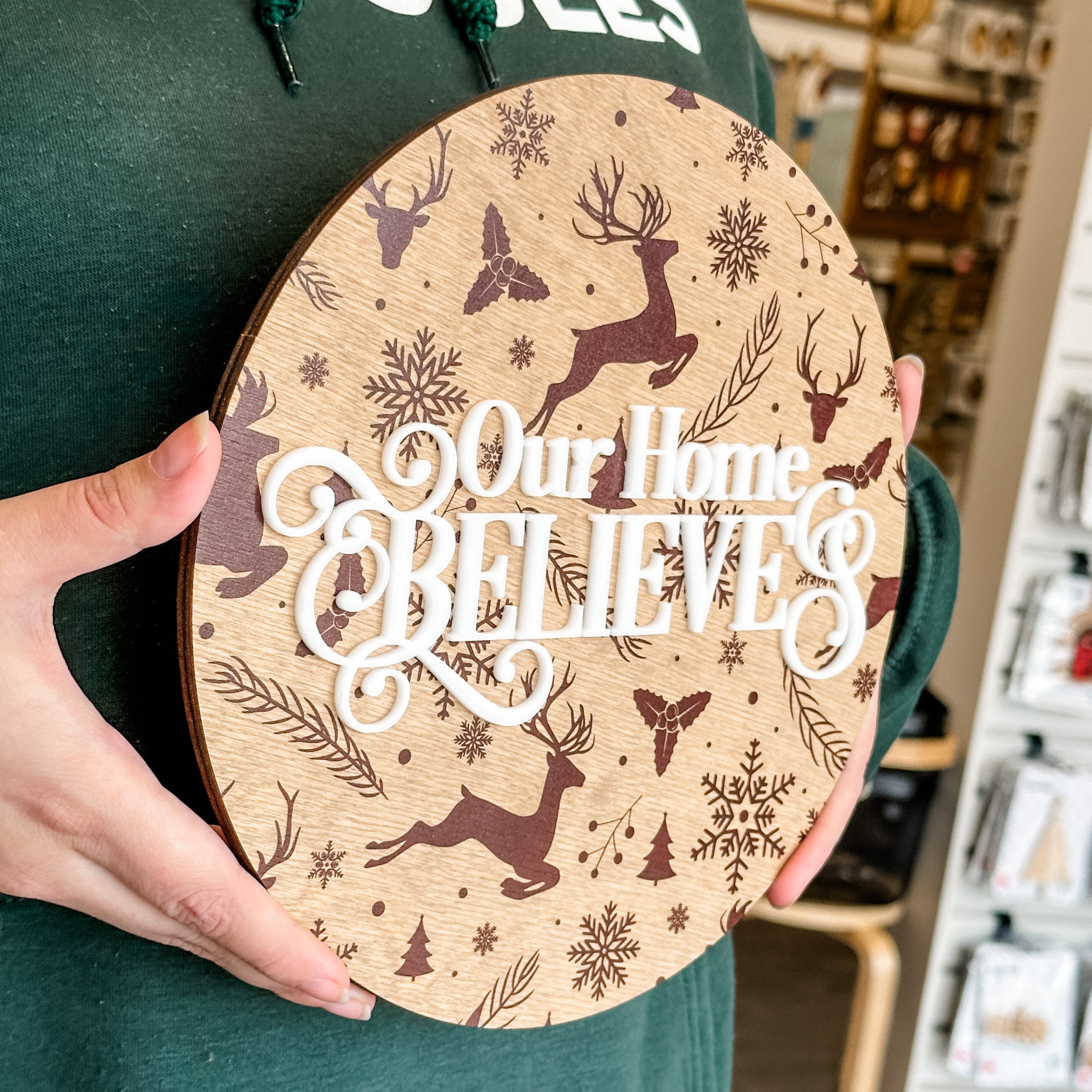 Our Home Believes • 3D Wood Sign