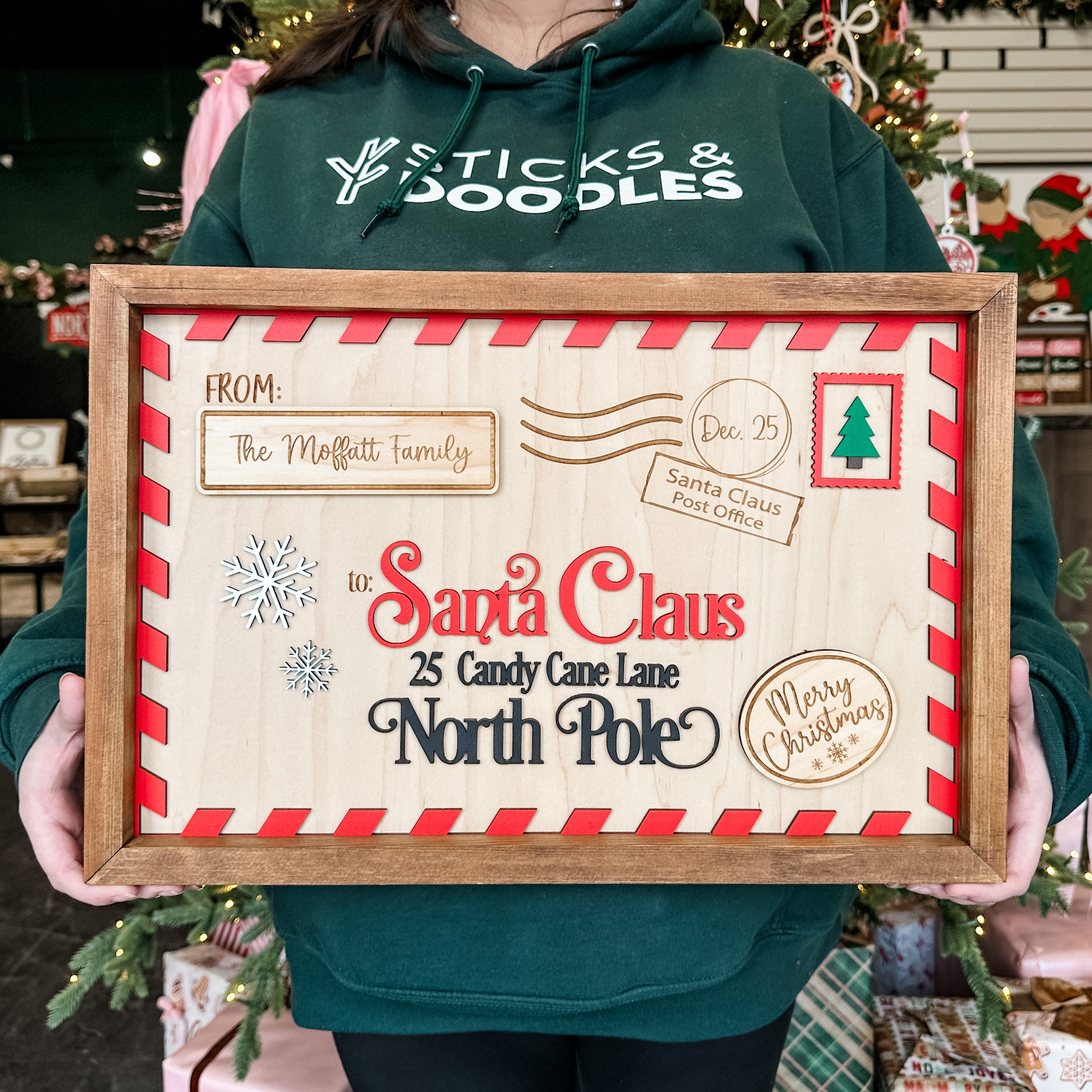 North Pole Postcard • 3D Wood Sign