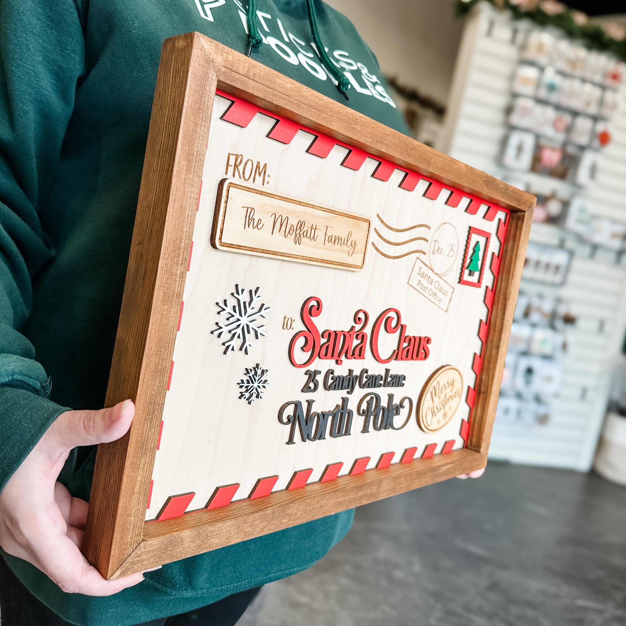 North Pole Postcard • 3D Wood Sign