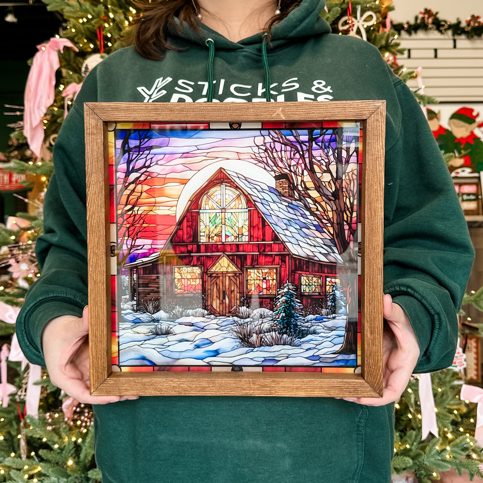 Stained Glass Farm Artwork • Gloss Acrylic Sign