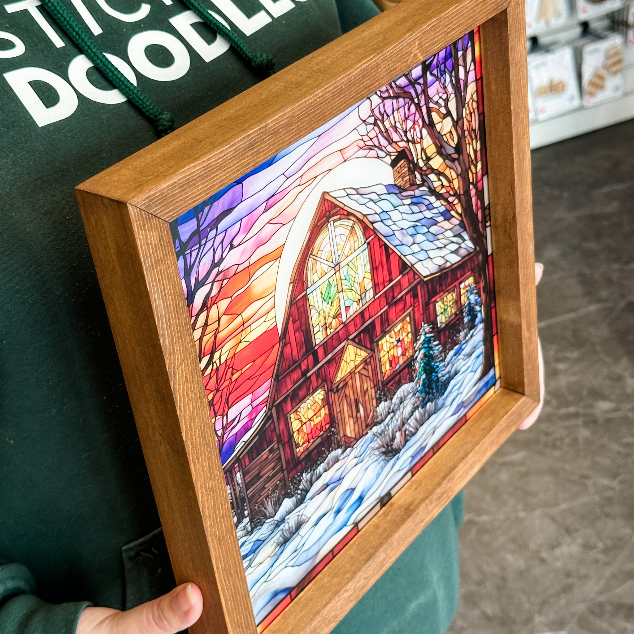 Stained Glass Farm Artwork • Gloss Acrylic Sign