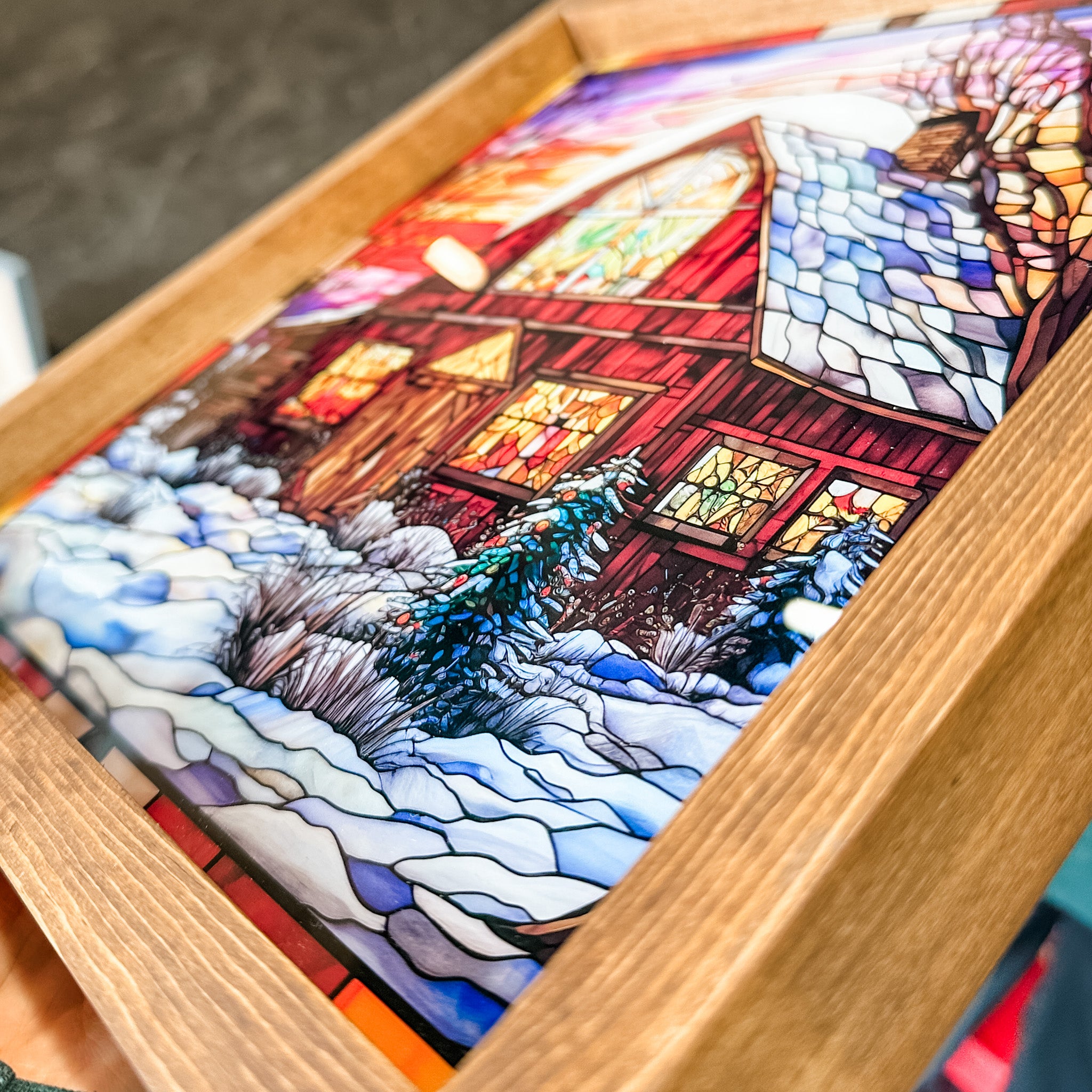 Stained Glass Farm Artwork • Gloss Acrylic Sign