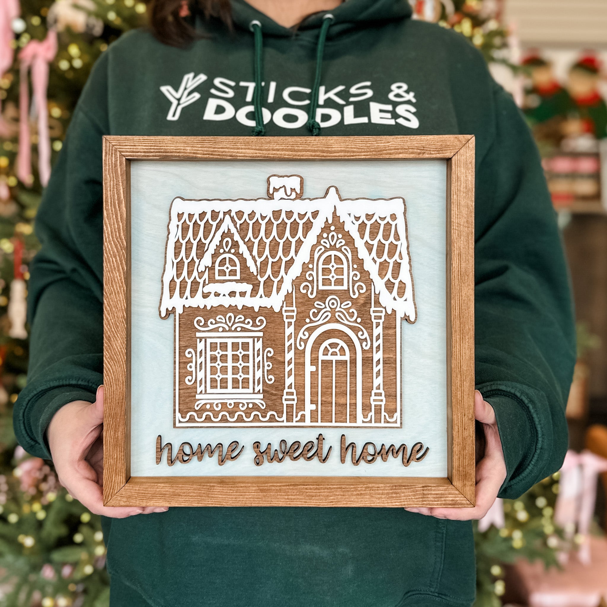 Home Sweet Home Gingerbread 12x12 Sign • Wood & Acrylic Artwork