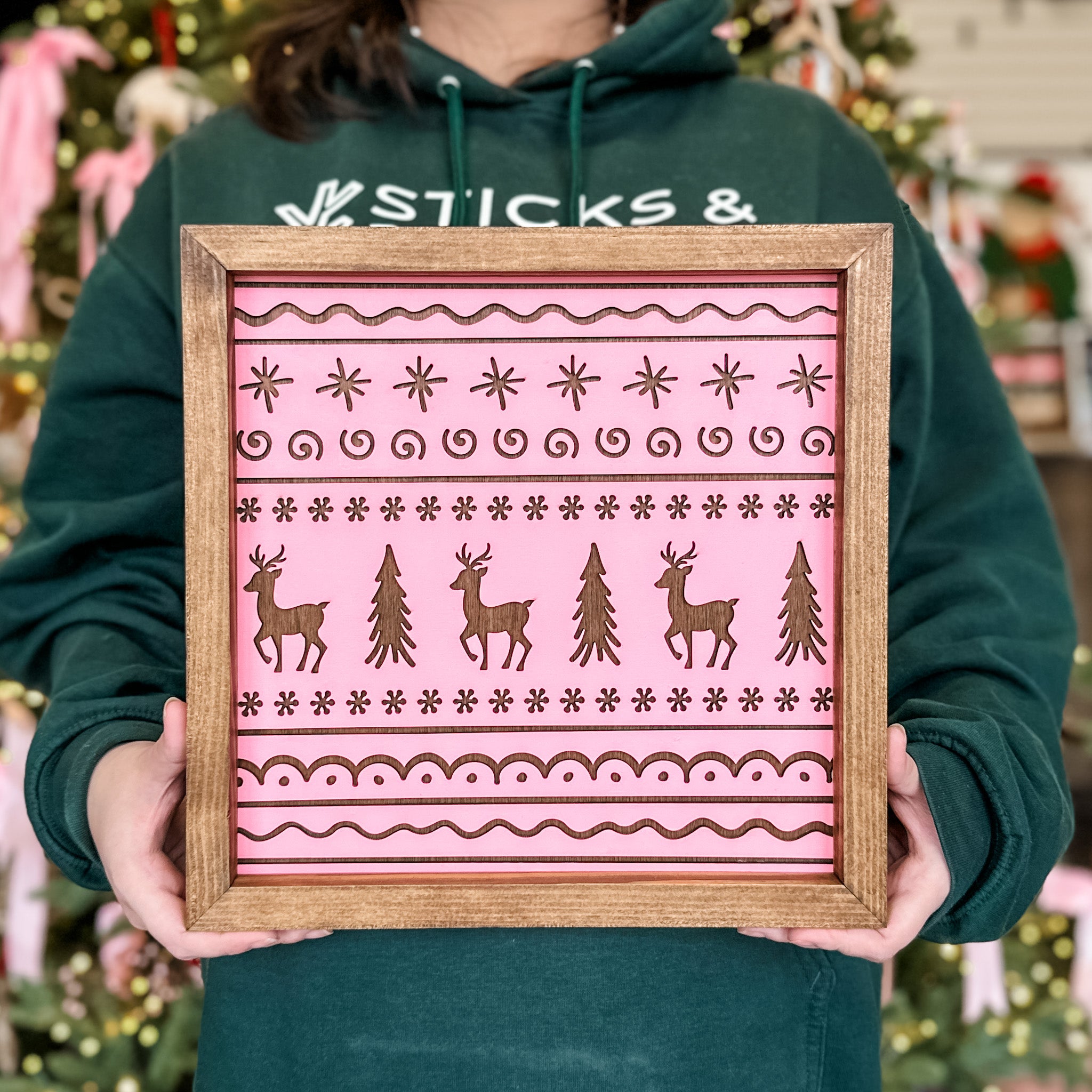 Christmas Pattern 12x12 Sign • Wood & Acrylic Artwork