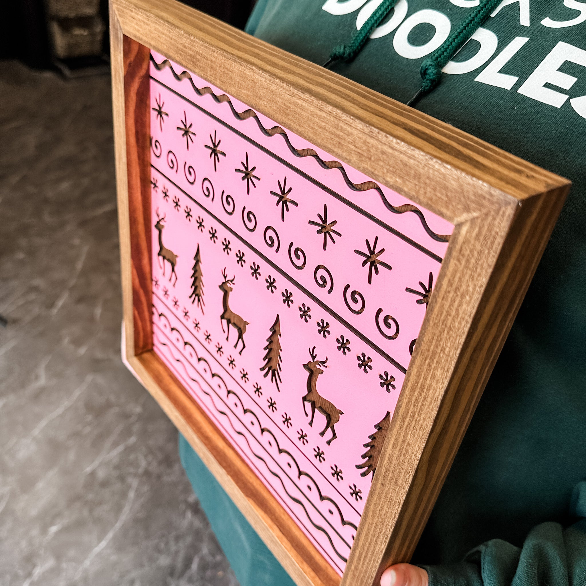 Christmas Pattern 12x12 Sign • Wood & Acrylic Artwork