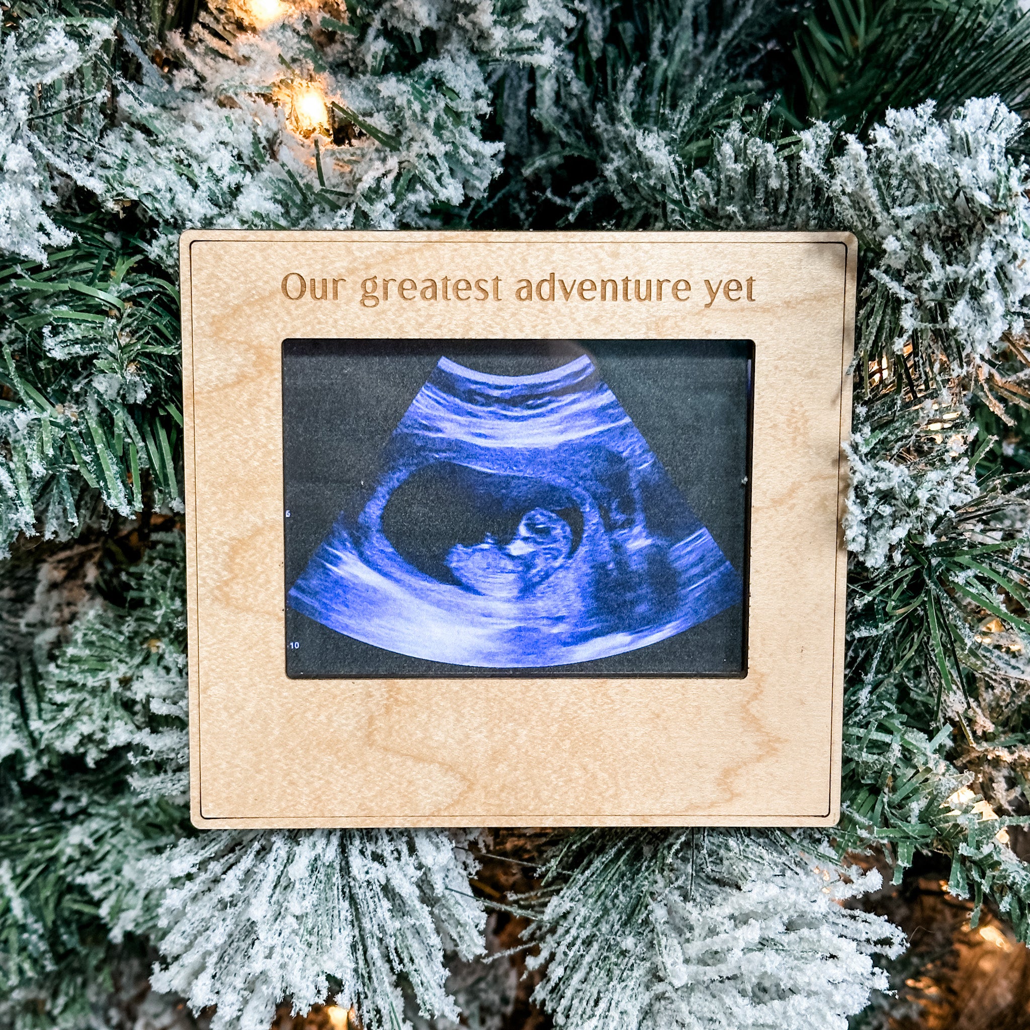 Sonogram Photo Frame • Wood Magnet • For Expecting Parents