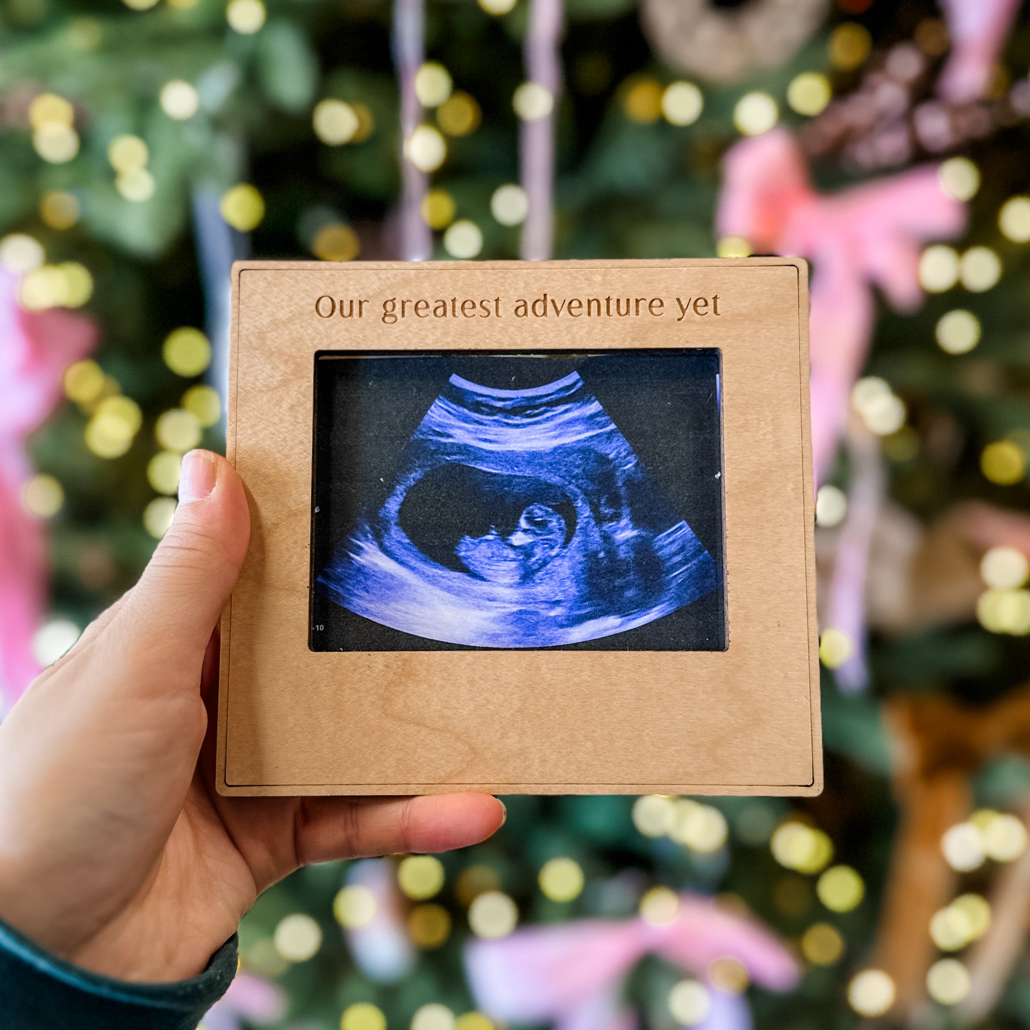 Sonogram Photo Frame • Wood Magnet • For Expecting Parents
