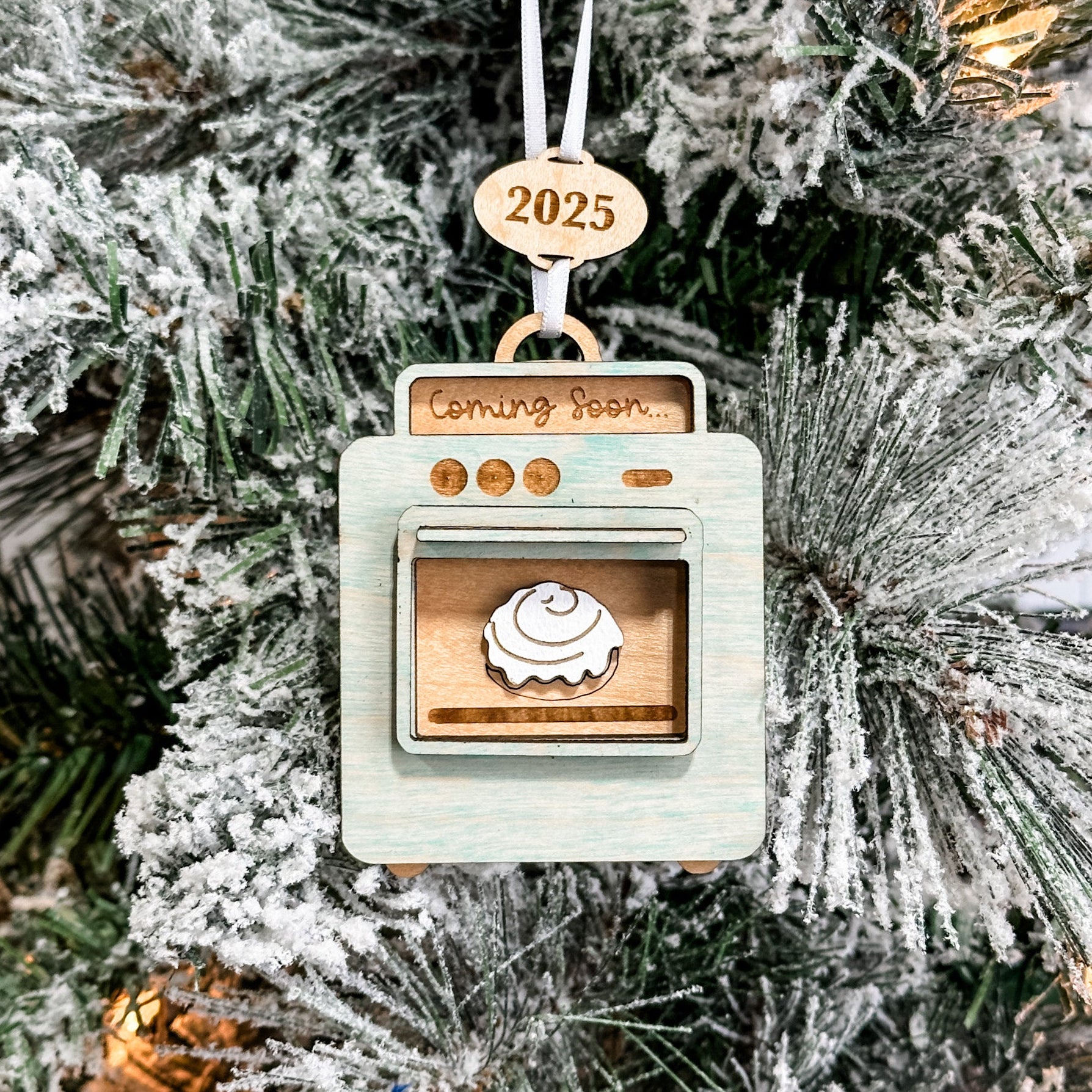 Bun in the Oven • 3D Wood Ornament • For Birth Announcements