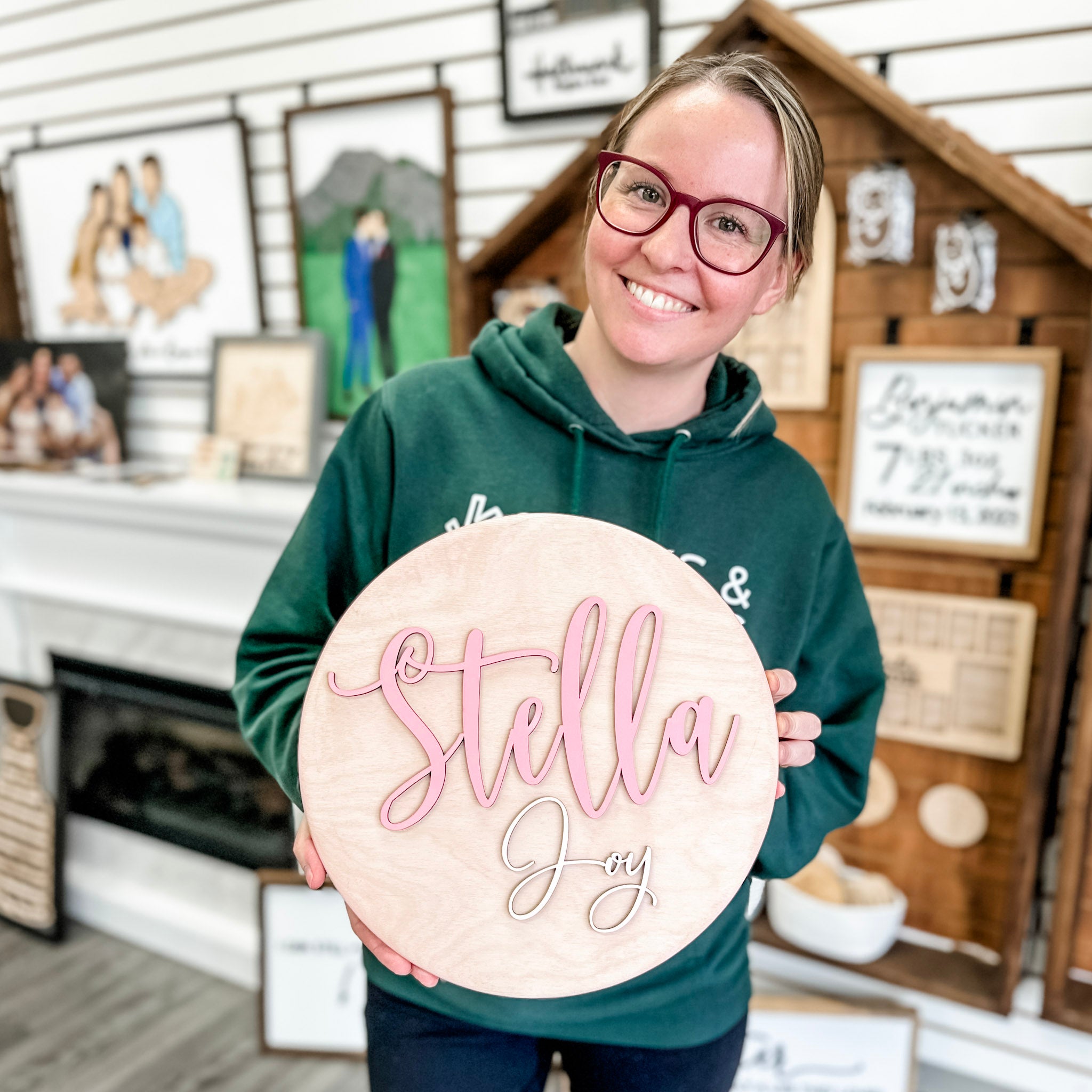 Round Nursery Name • Personalized Wood Sign • For Kids & Nurseries