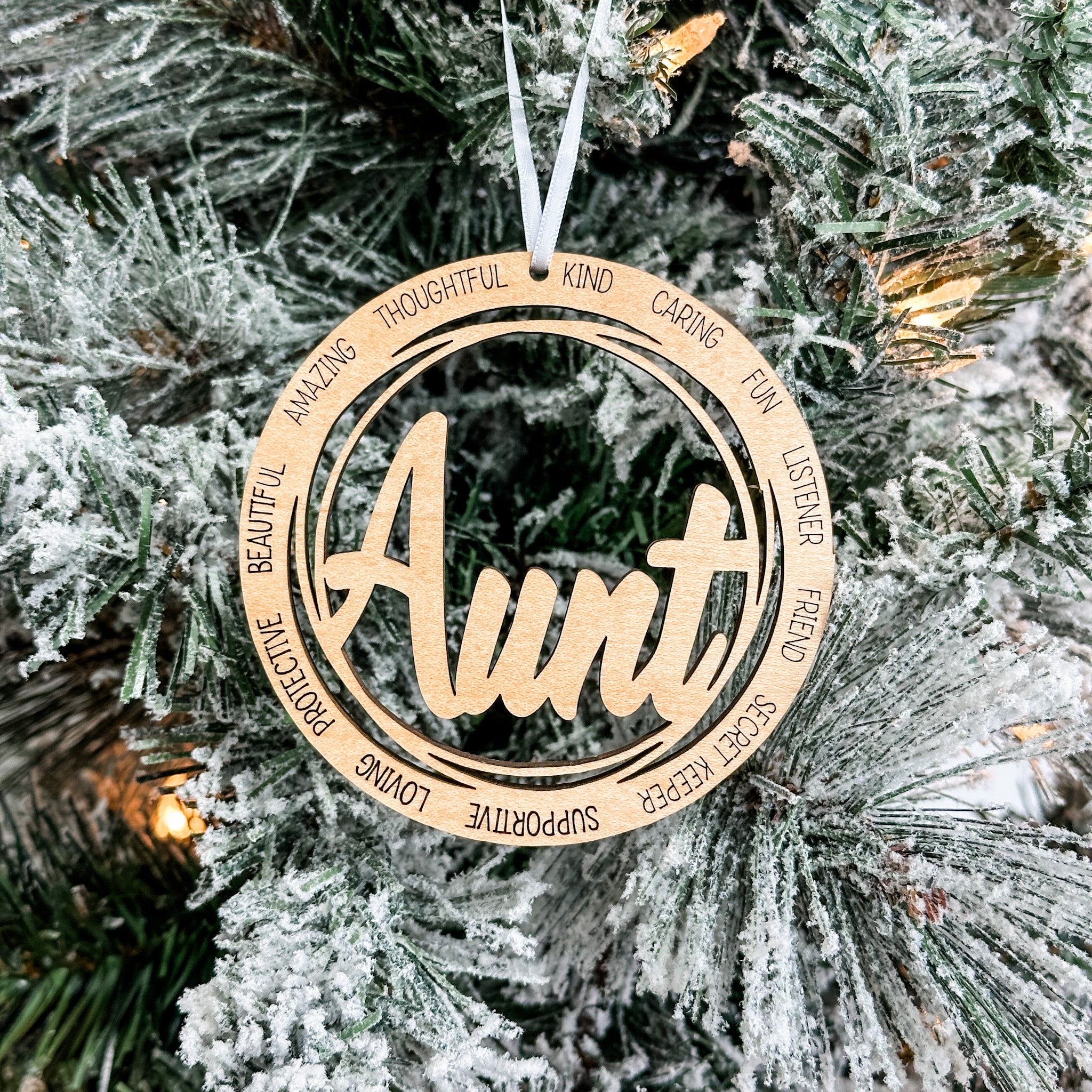 Family Members & Friends • Descriptive Wood Ornaments • For Family & Friends