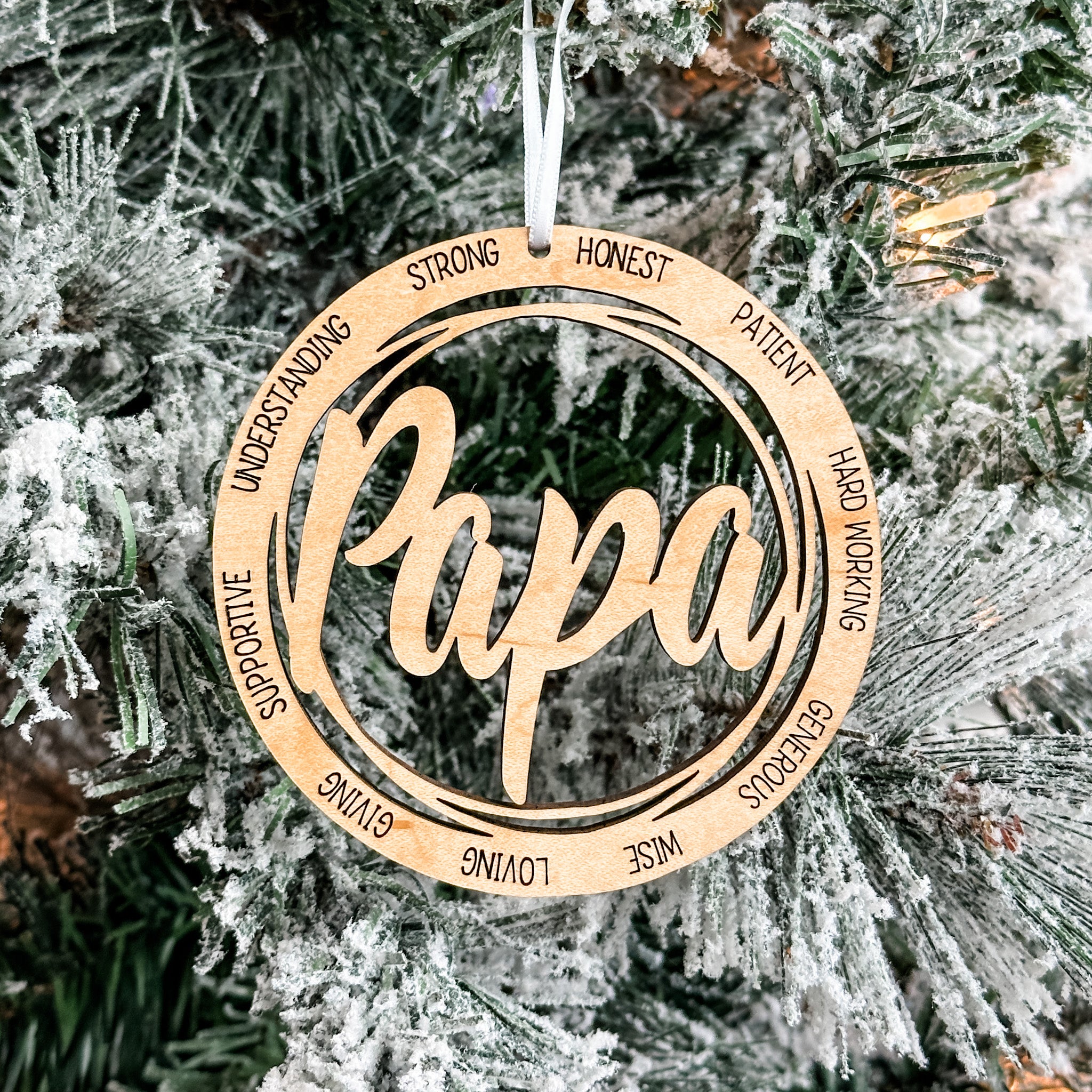 Family Members & Friends • Descriptive Wood Ornaments • For Family & Friends