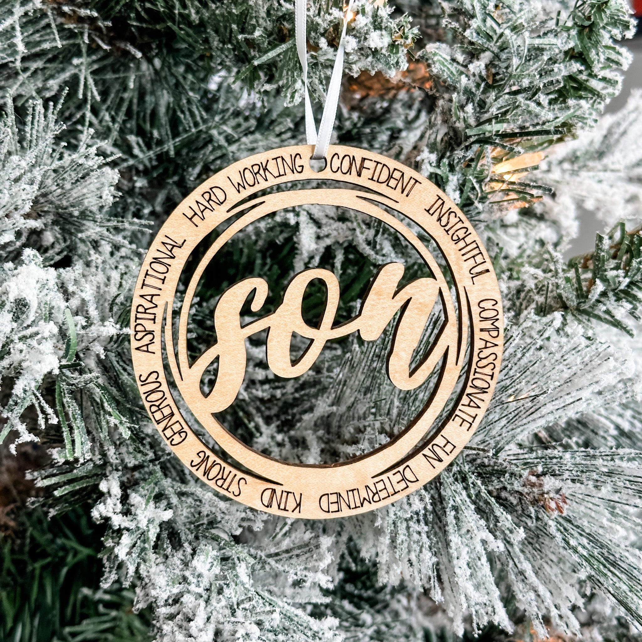 Family Members & Friends • Descriptive Wood Ornaments • For Family & Friends