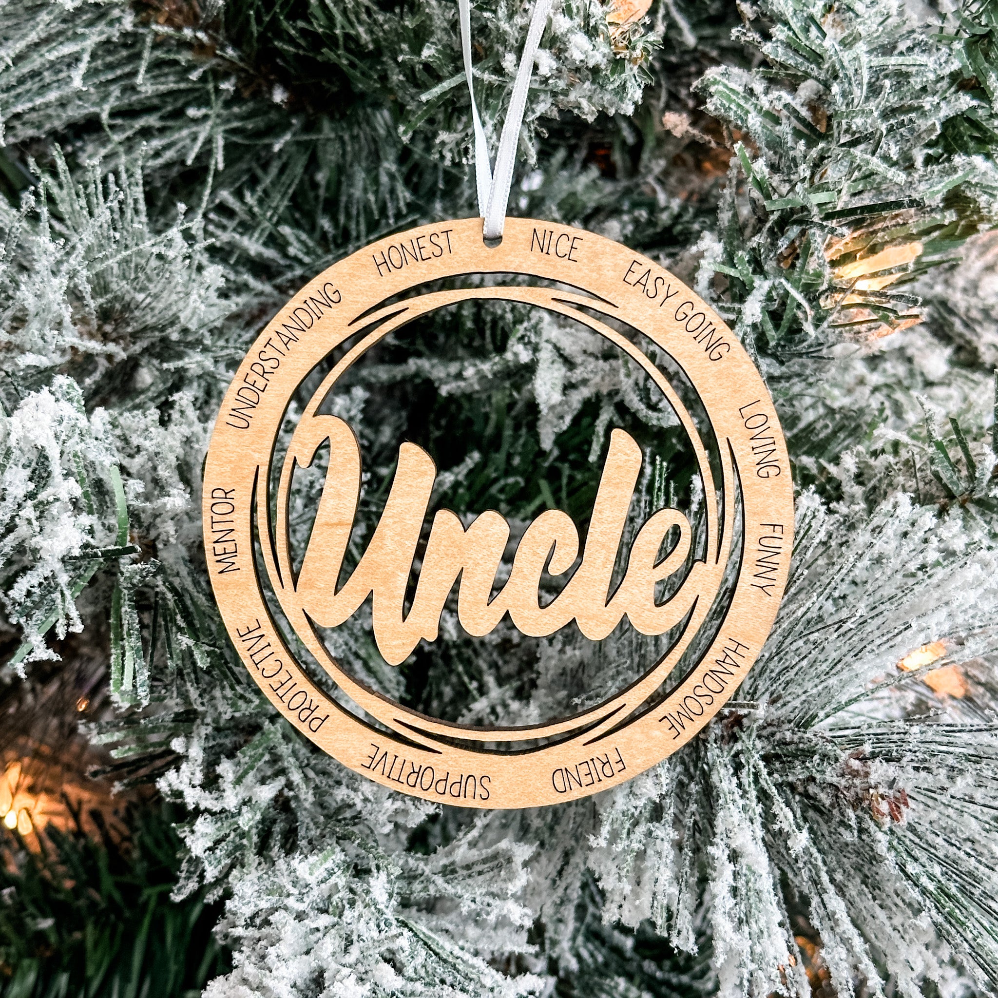 Family Members & Friends • Descriptive Wood Ornaments • For Family & Friends