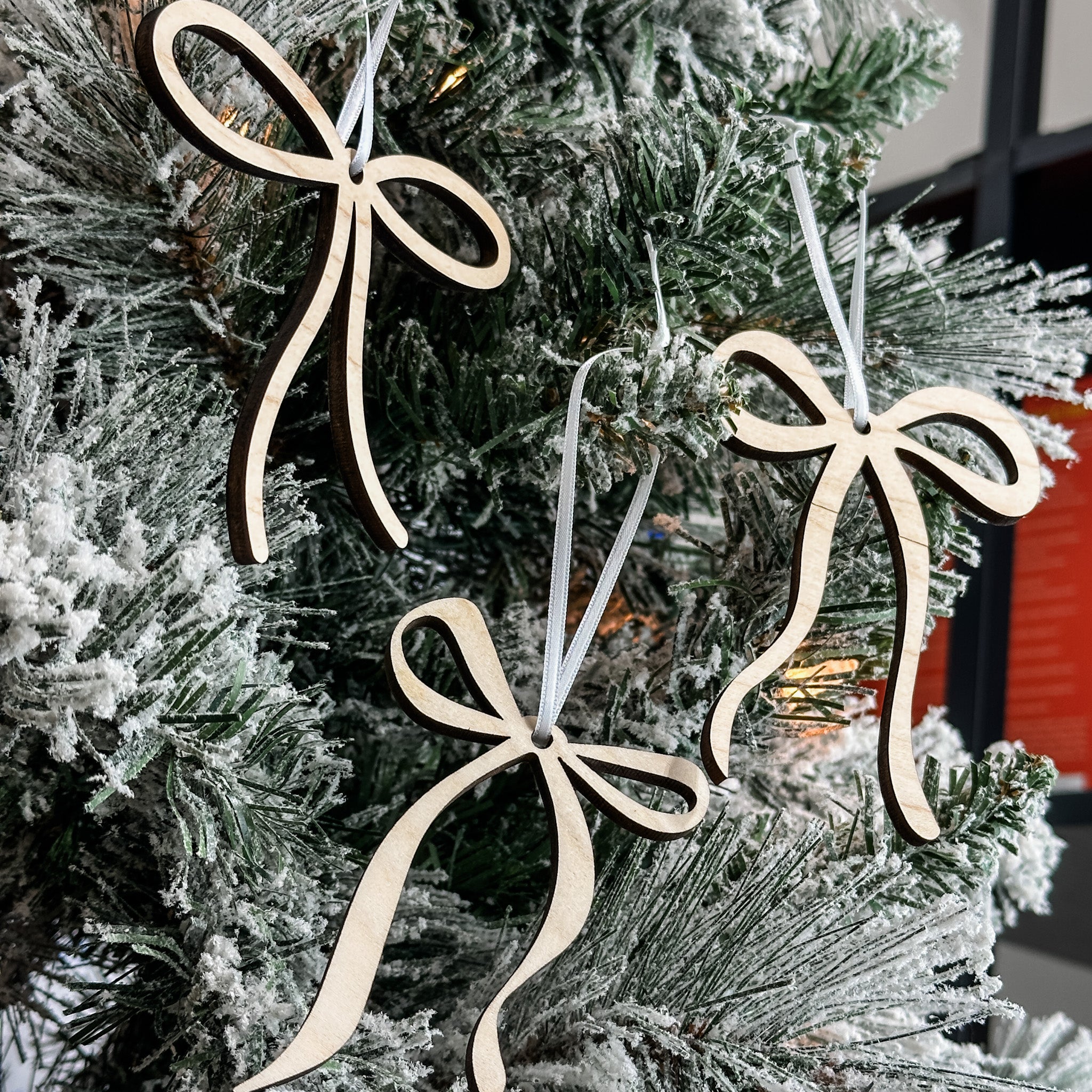 Dainty Bow Set • Wooden Ornaments • For Sisters & Friends