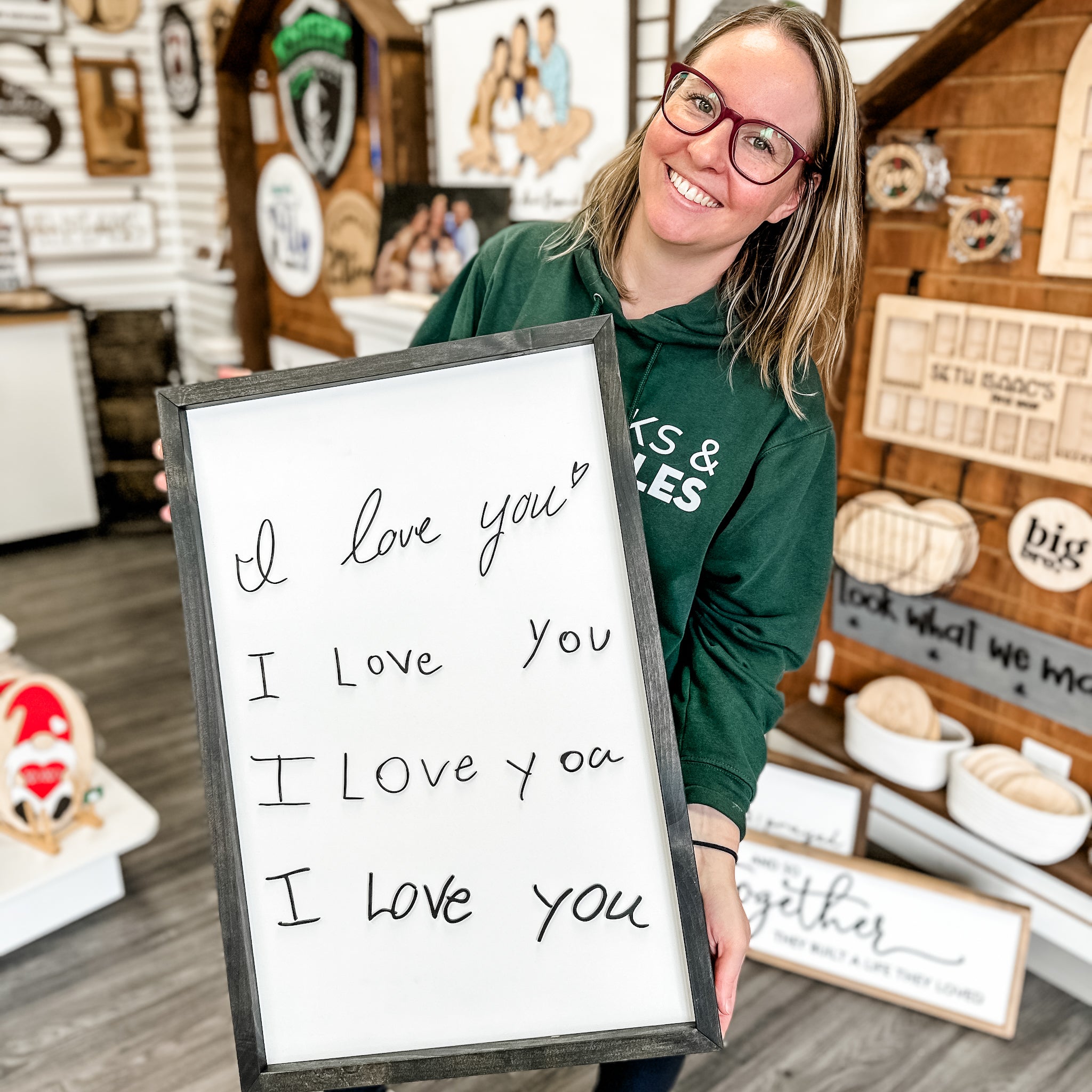 "I Love You" Handwriting Artwork