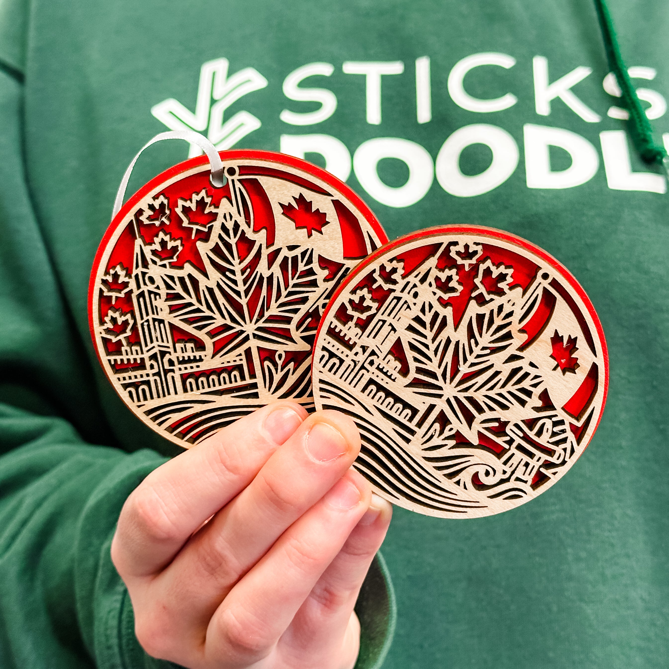 Symbols of Canada • 3D Wood Ornament or Magnet • For Those Who Love Canada