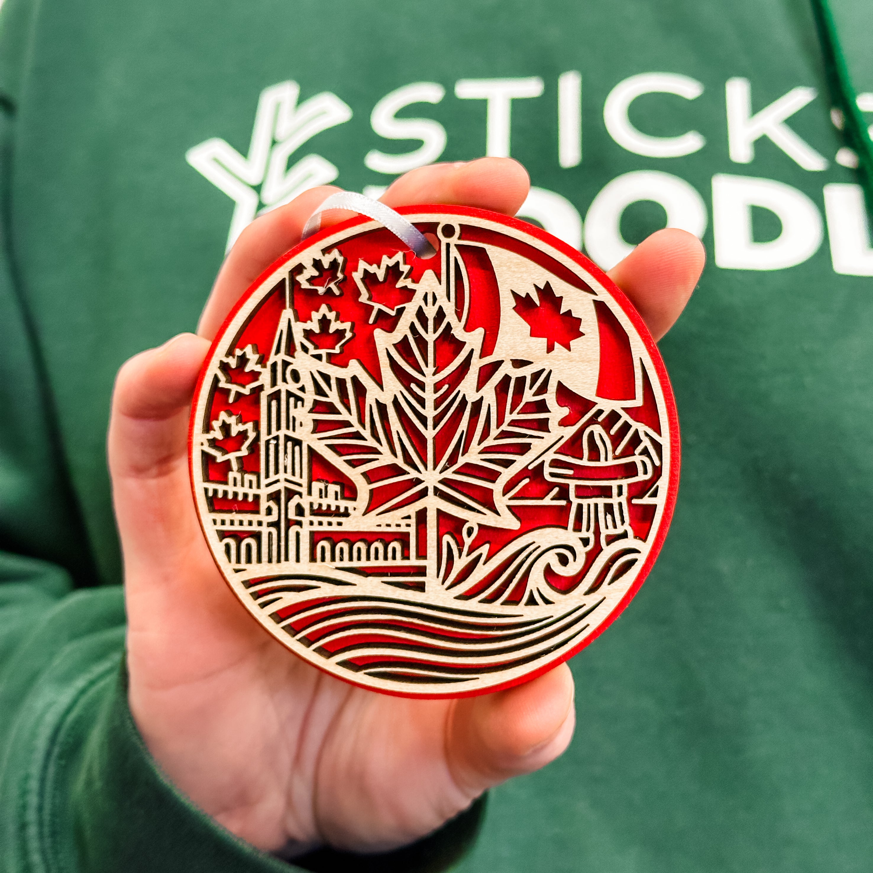 Symbols of Canada • 3D Wood Ornament or Magnet • For Those Who Love Canada