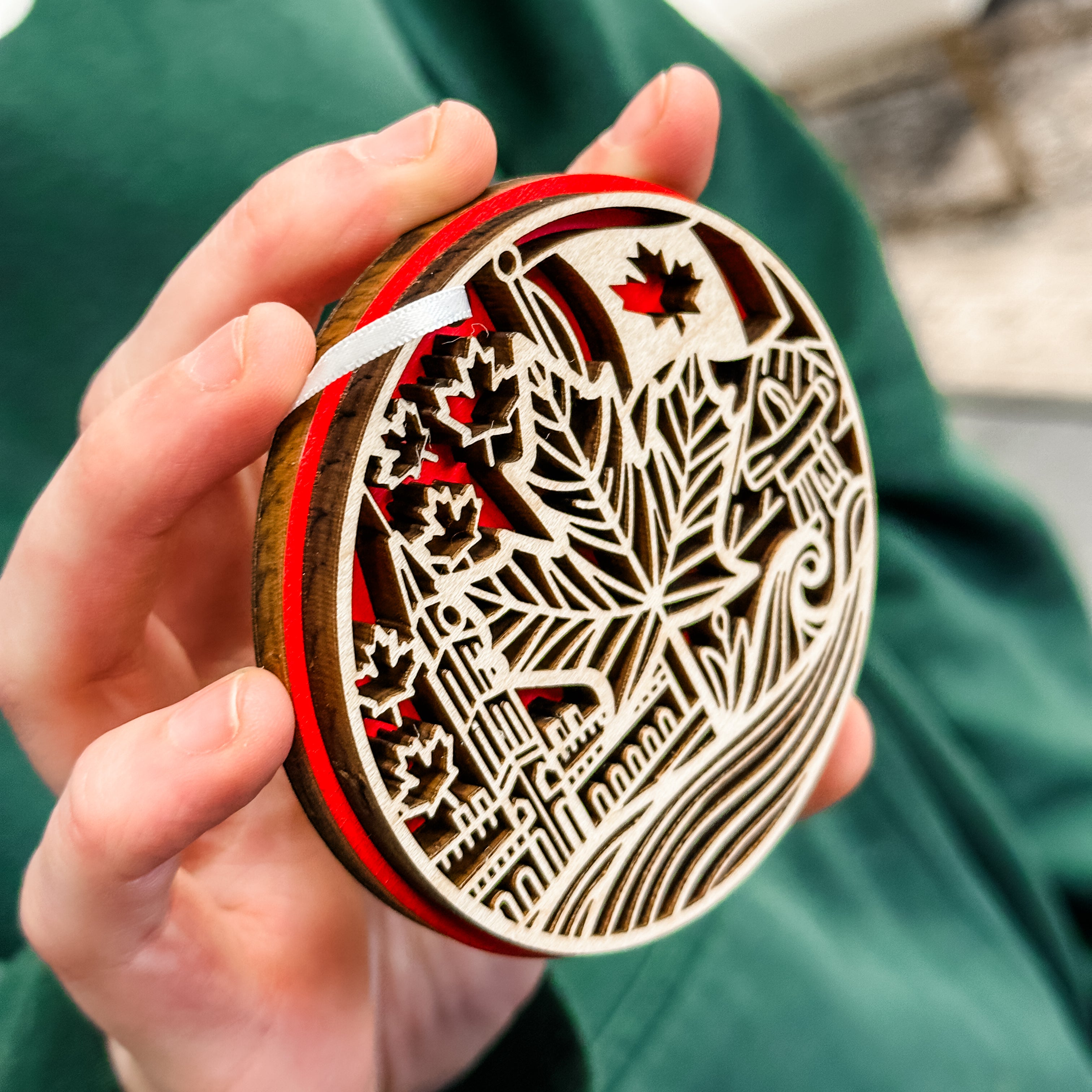 Symbols of Canada • 3D Wood Ornament or Magnet • For Those Who Love Canada