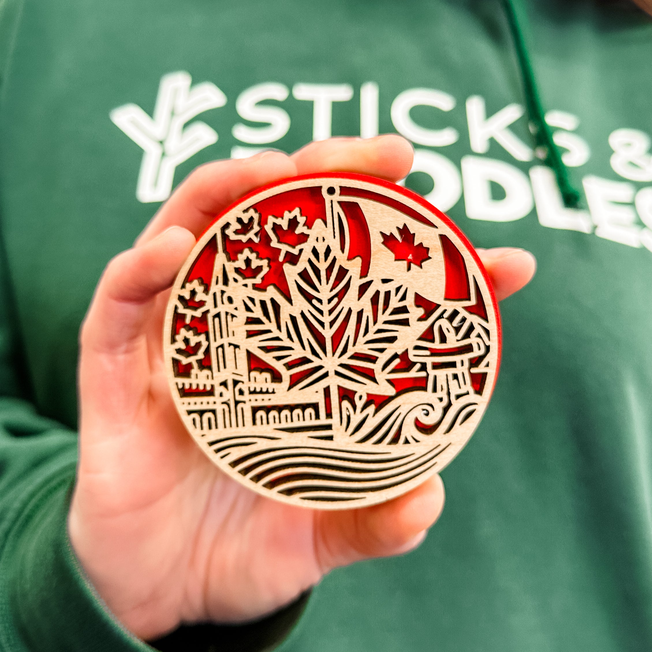 Symbols of Canada • 3D Wood Ornament or Magnet • For Those Who Love Canada