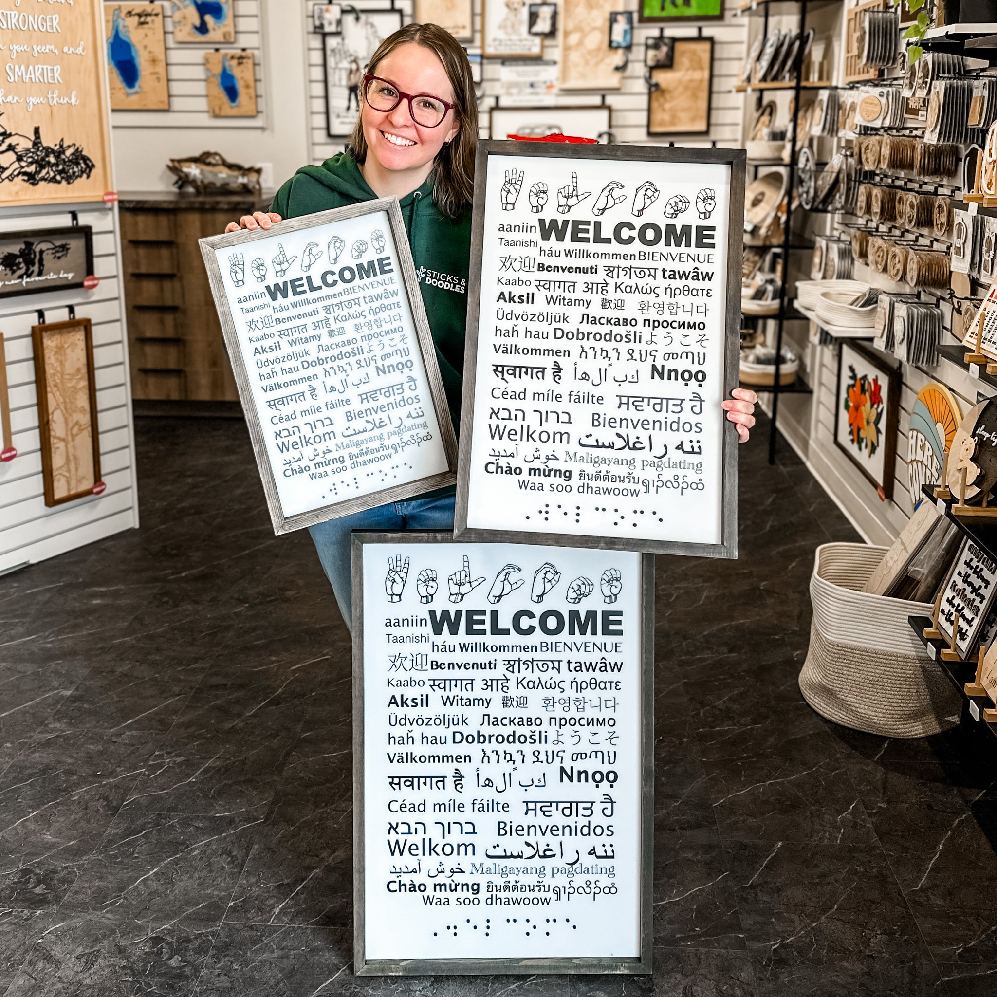 Welcome in 40 Languages Sign