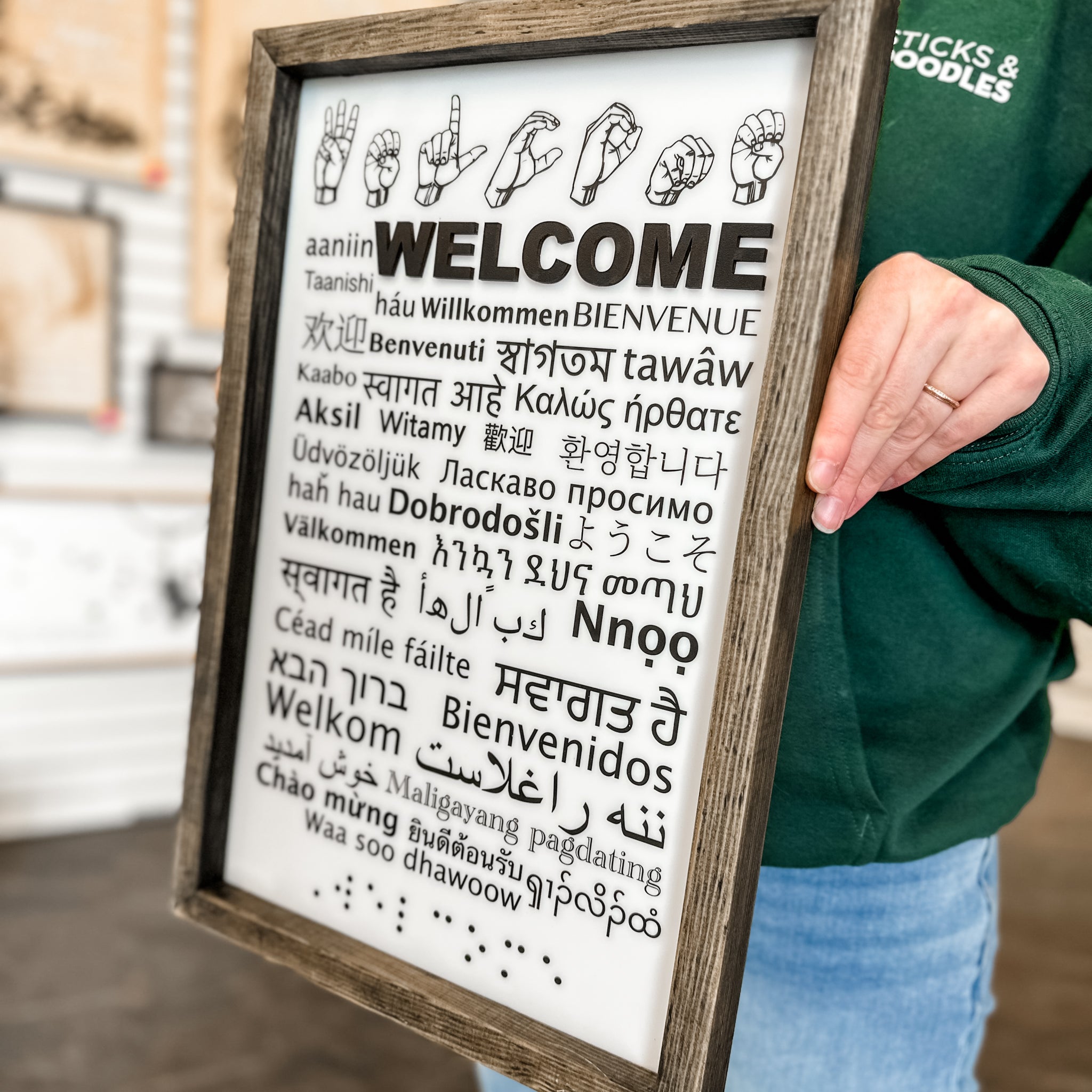 Welcome in 40 Languages Sign