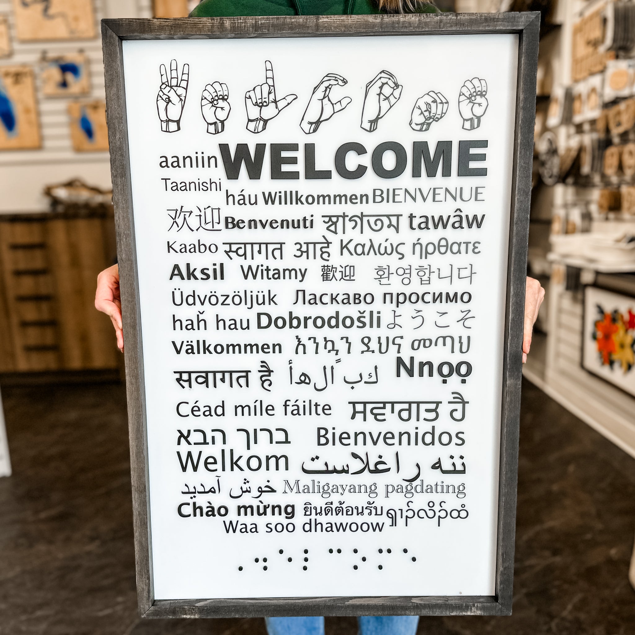 Welcome in 40 Languages Sign