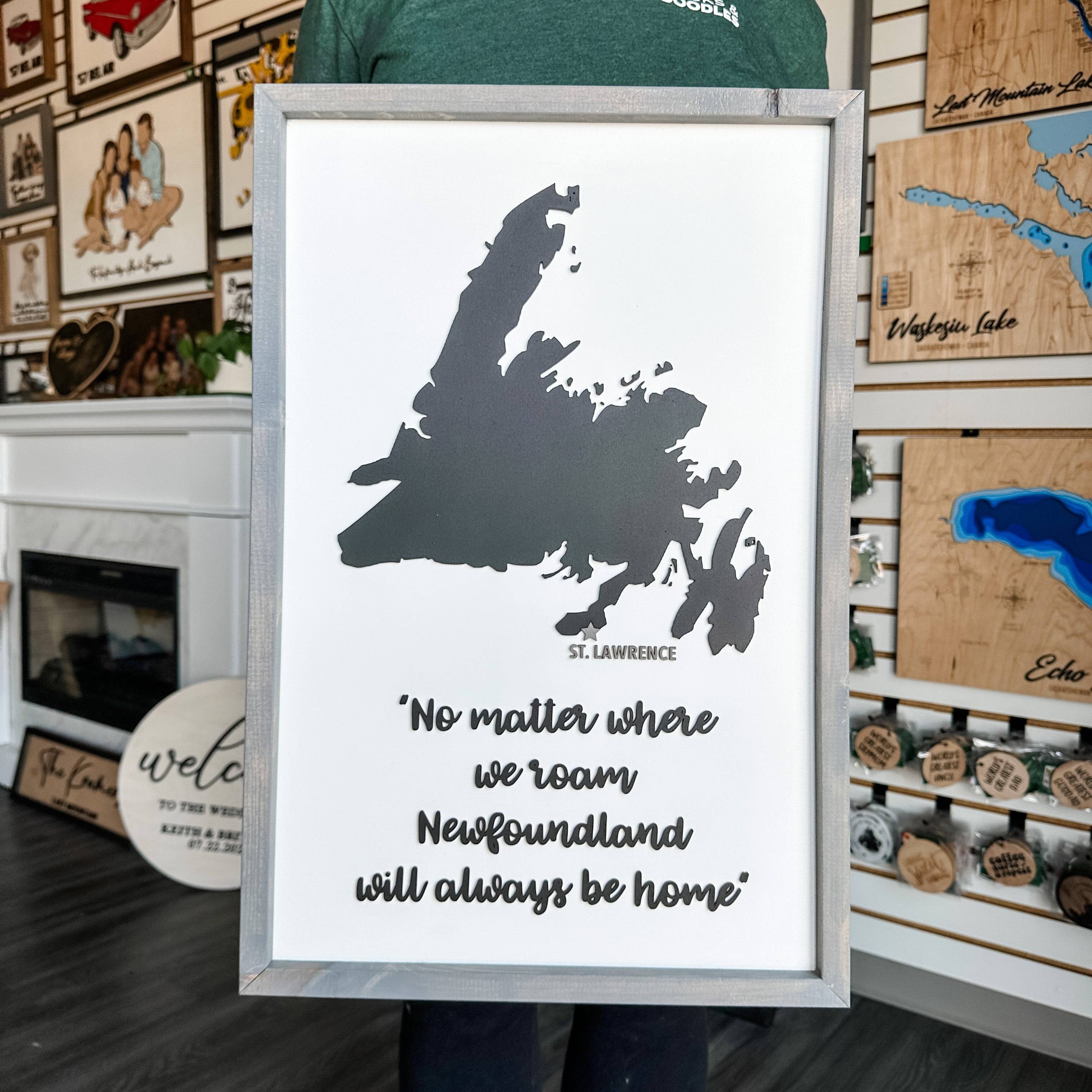 Custom Wood Silhouette Map Art - Sticks & Doodles