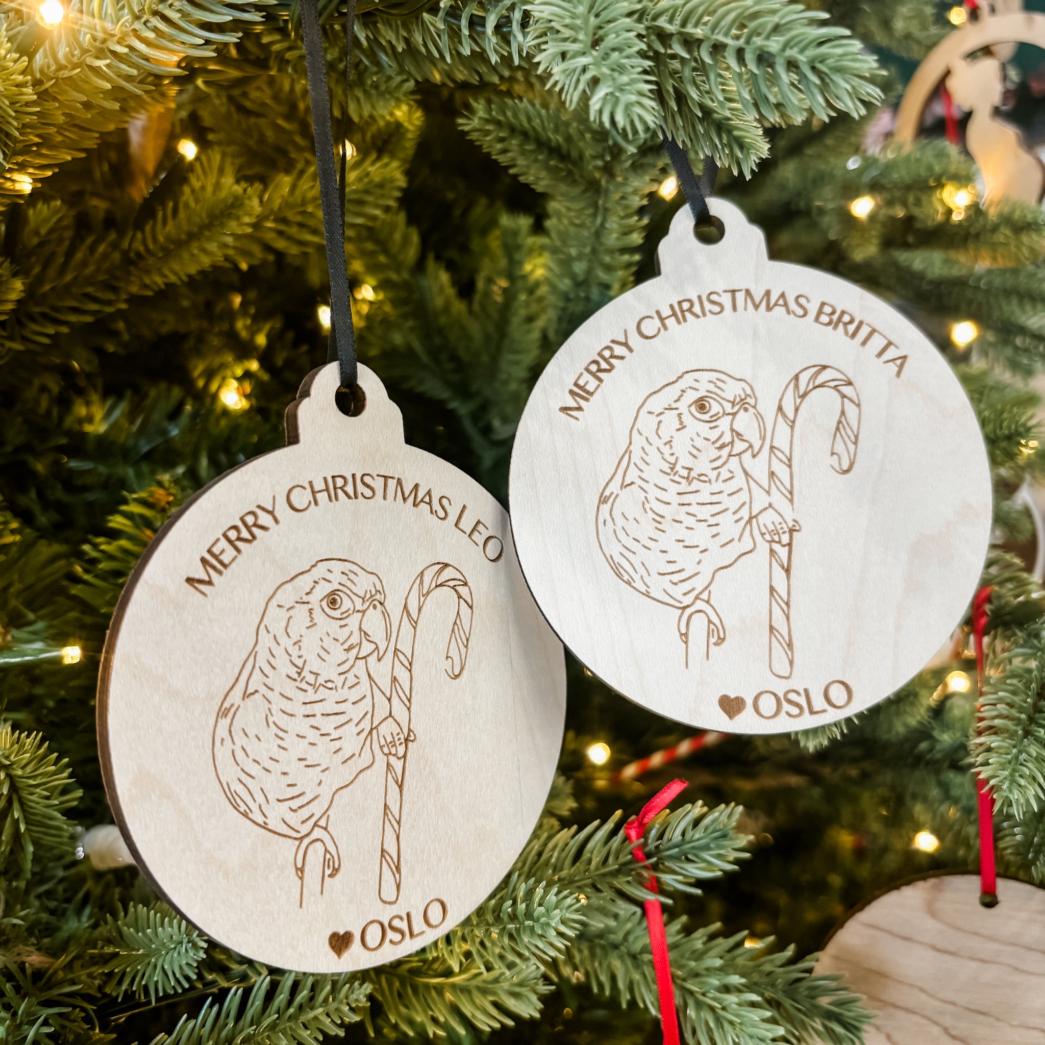 Line Art Portrait Ornaments • Faceless Wood or Acrylic Ornaments • Group Order for Staff & Customer Gifts